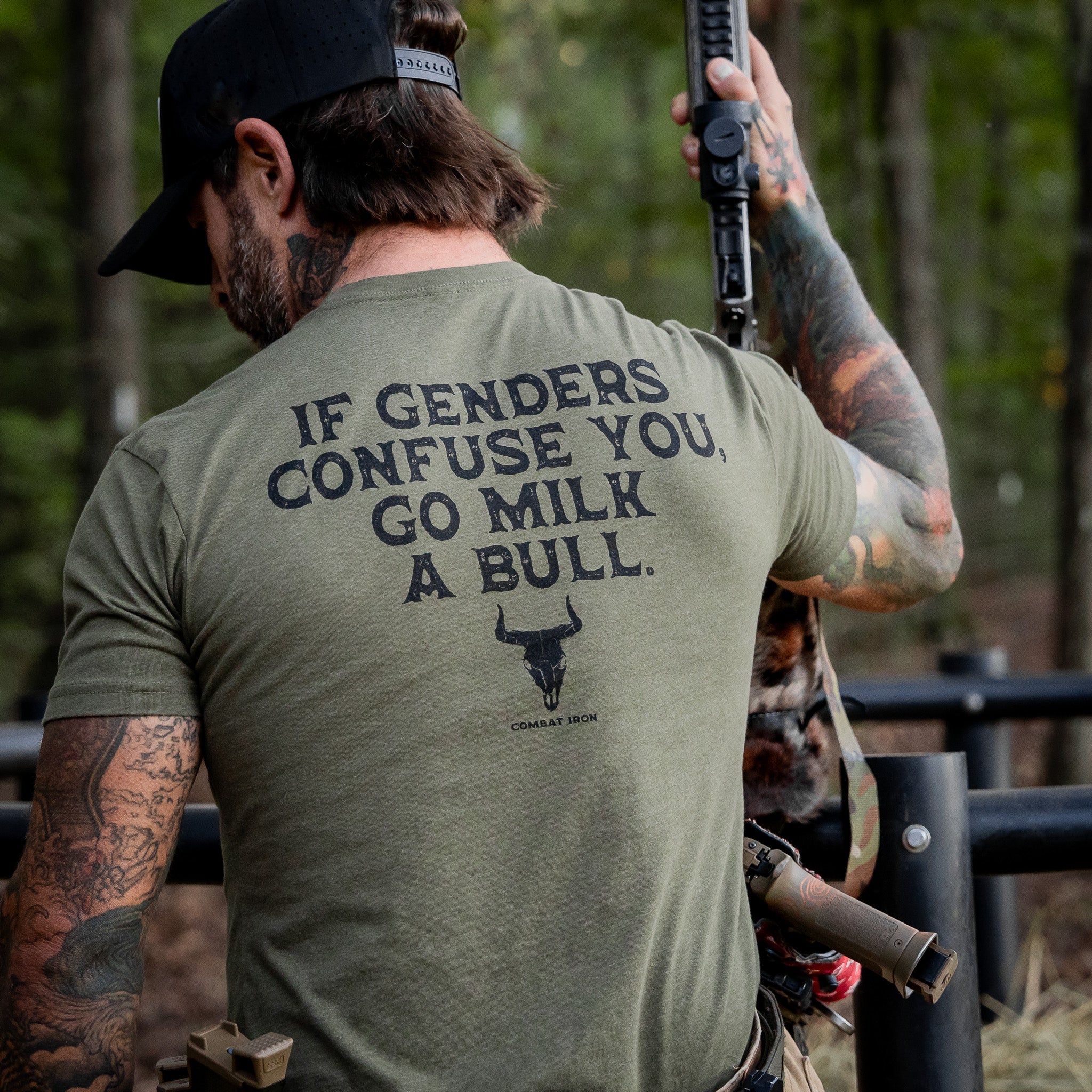 If Genders Confuse You, Go Milk a Bull Men's T-Shirt - Combat Iron Apparel Co.