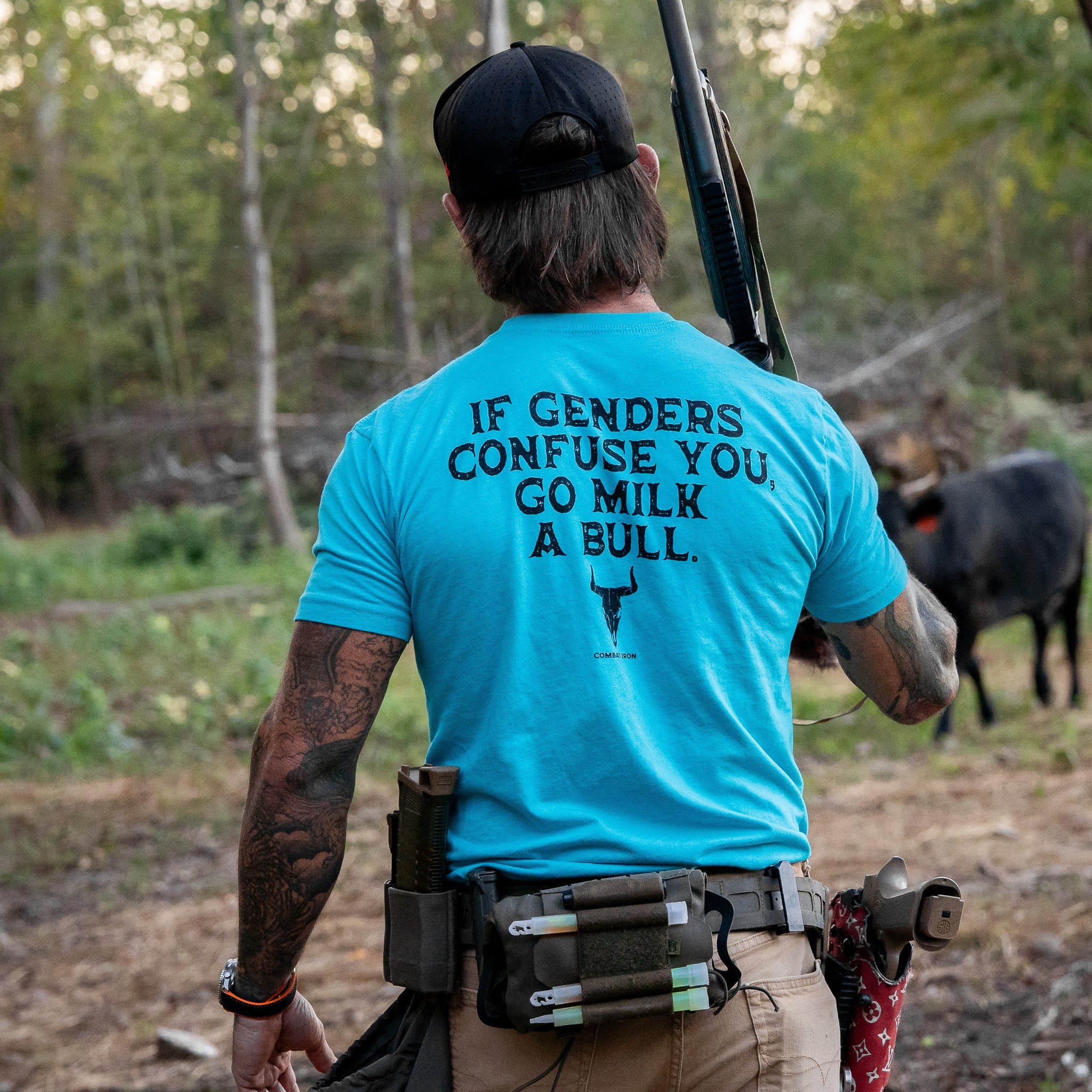 If Genders Confuse You, Go Milk a Bull Men's T-Shirt - Combat Iron Apparel Co.