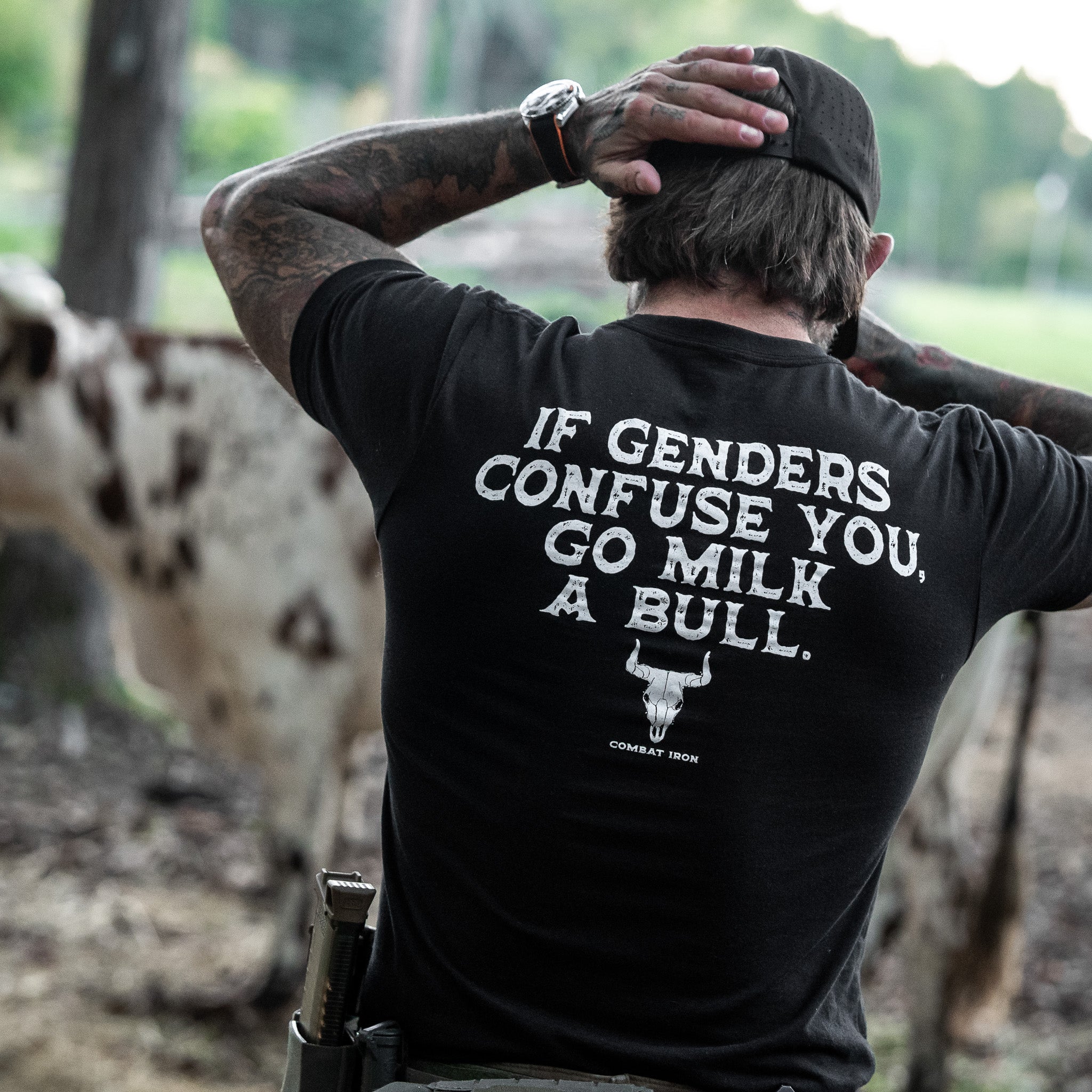 If Genders Confuse You, Go Milk a Bull Men's T-Shirt - Combat Iron Apparel Co.