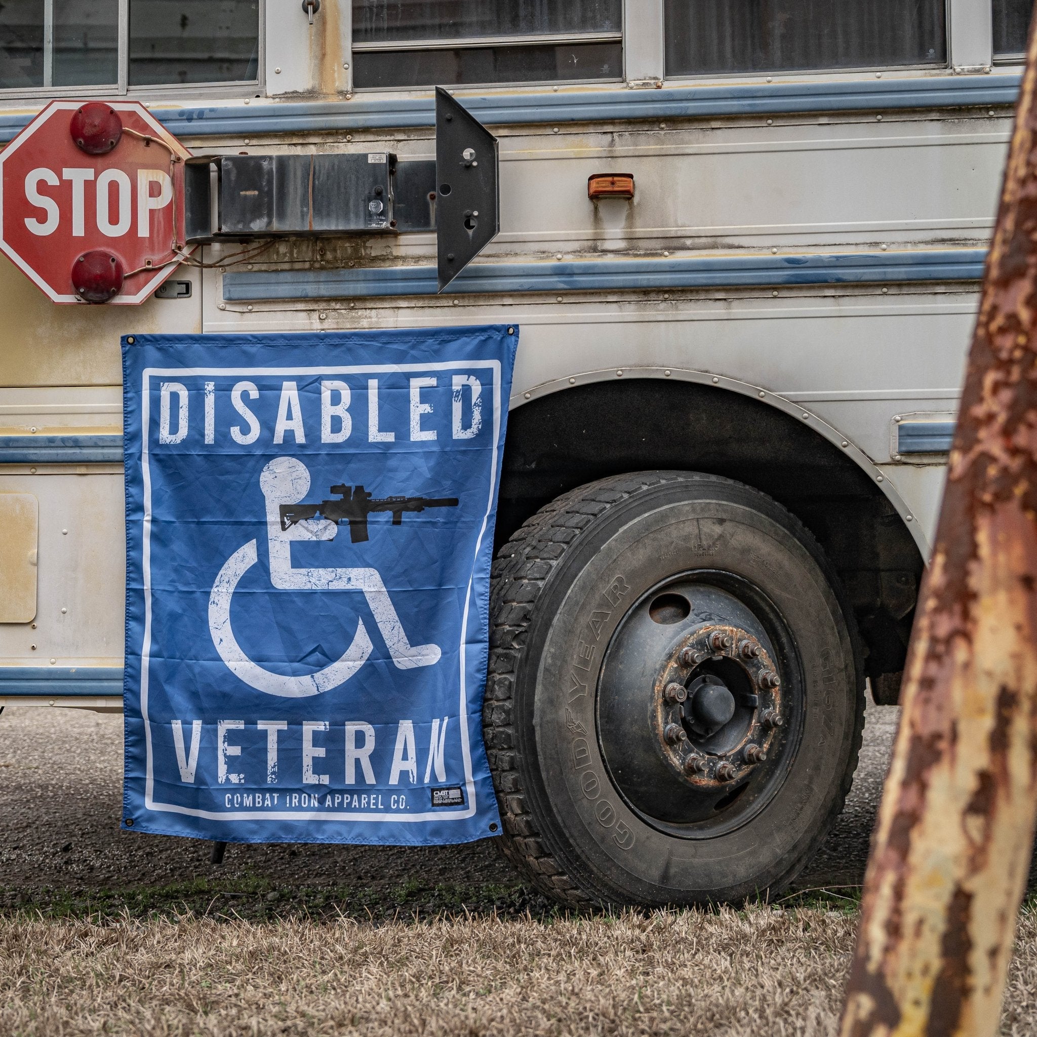 Disabled Veteran Sign 3'x3' Flag  - Combat Iron Apparel Co.