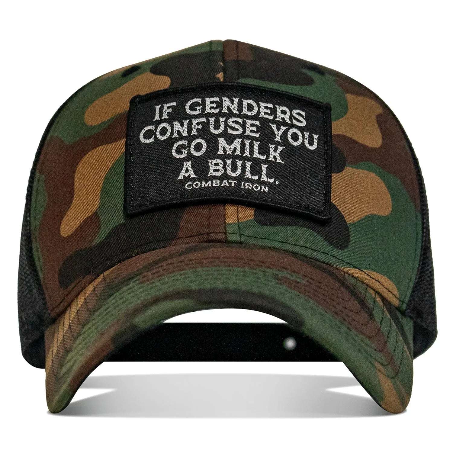 If Genders Confuse You, Go Milk A Bull Patch Snapback Hat - Combat Iron Apparel Co.
