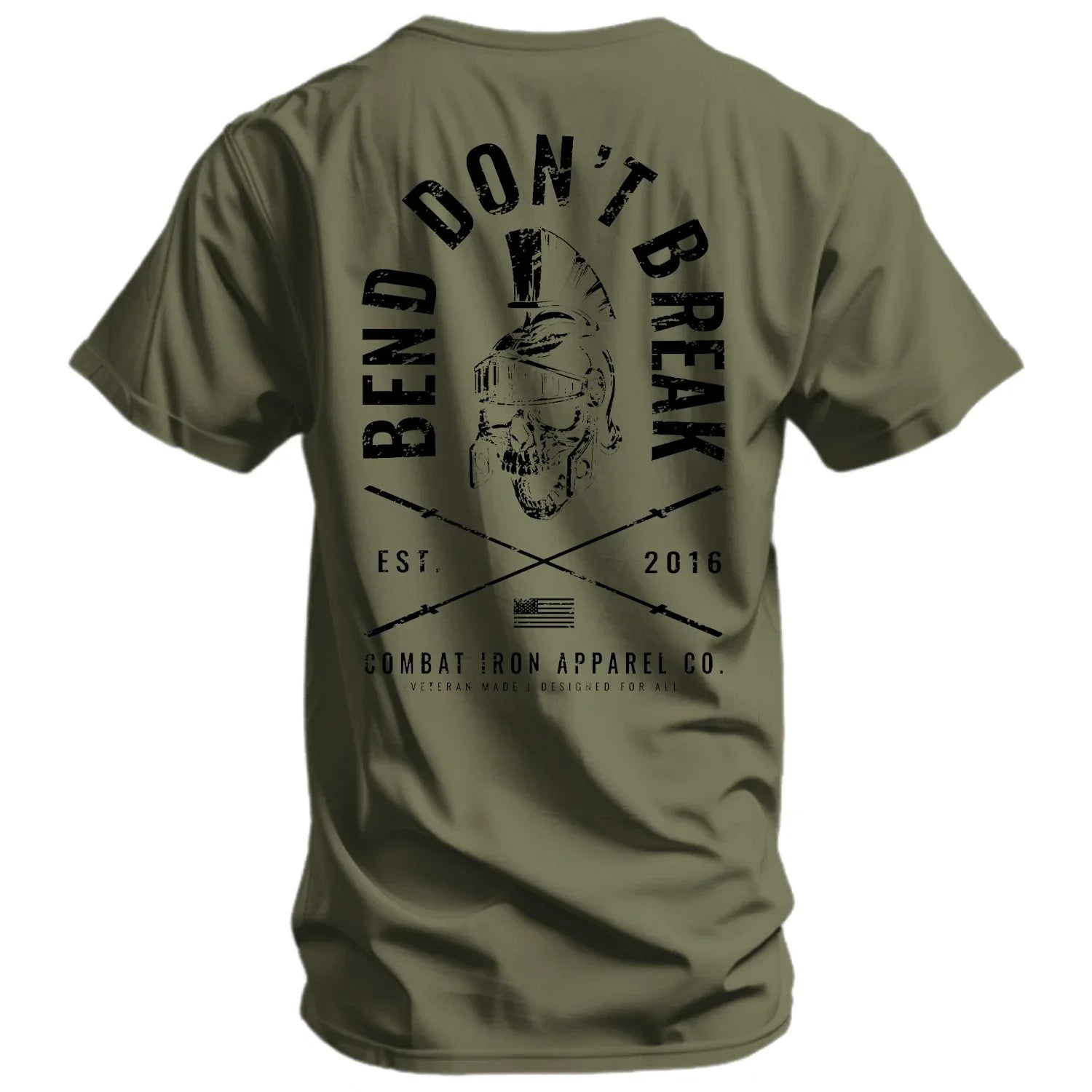 Bend Don't Break Barbell Skull Men's T-Shirt - Combat Iron Apparel Co.