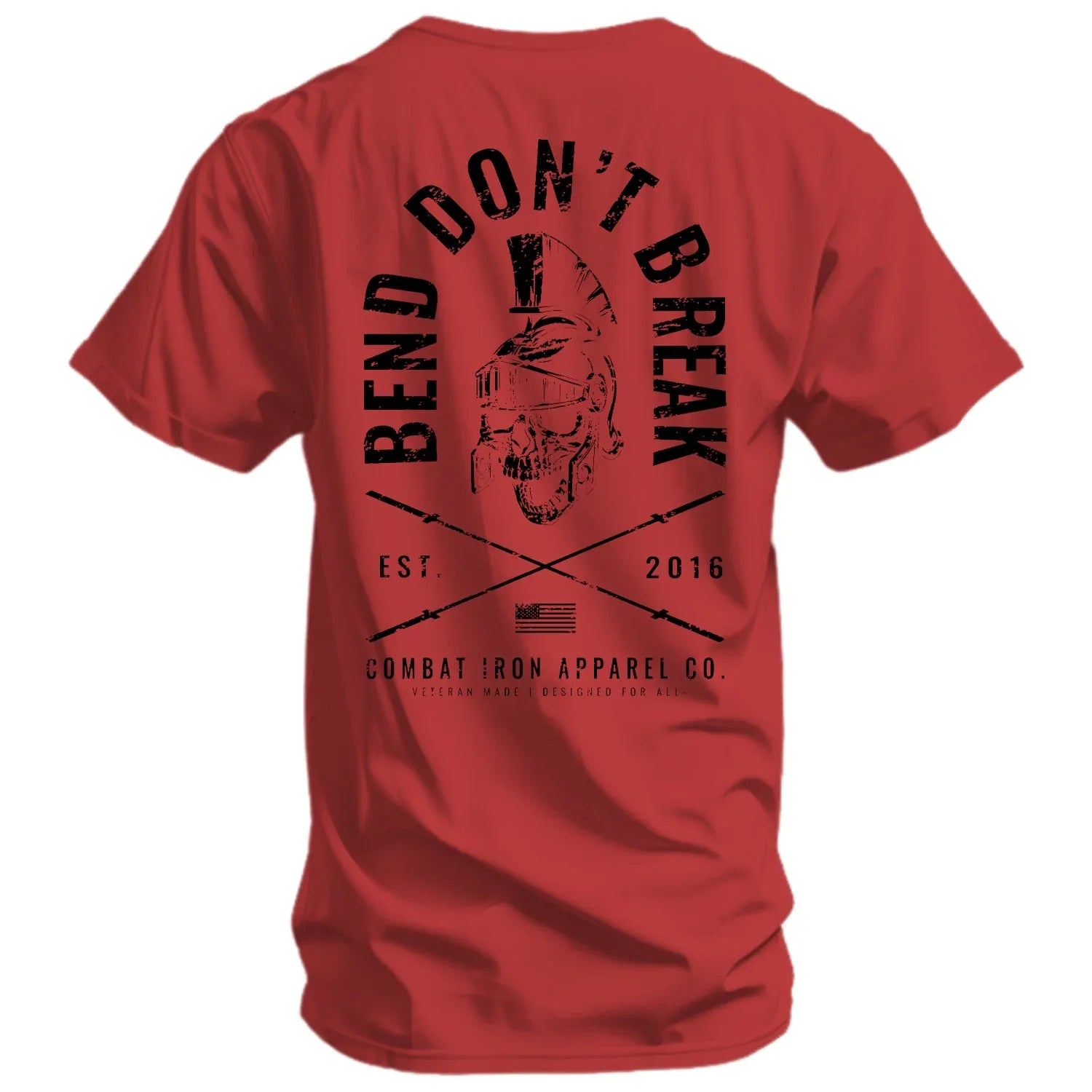Bend Don't Break Barbell Skull Men's T-Shirt - Combat Iron Apparel Co.