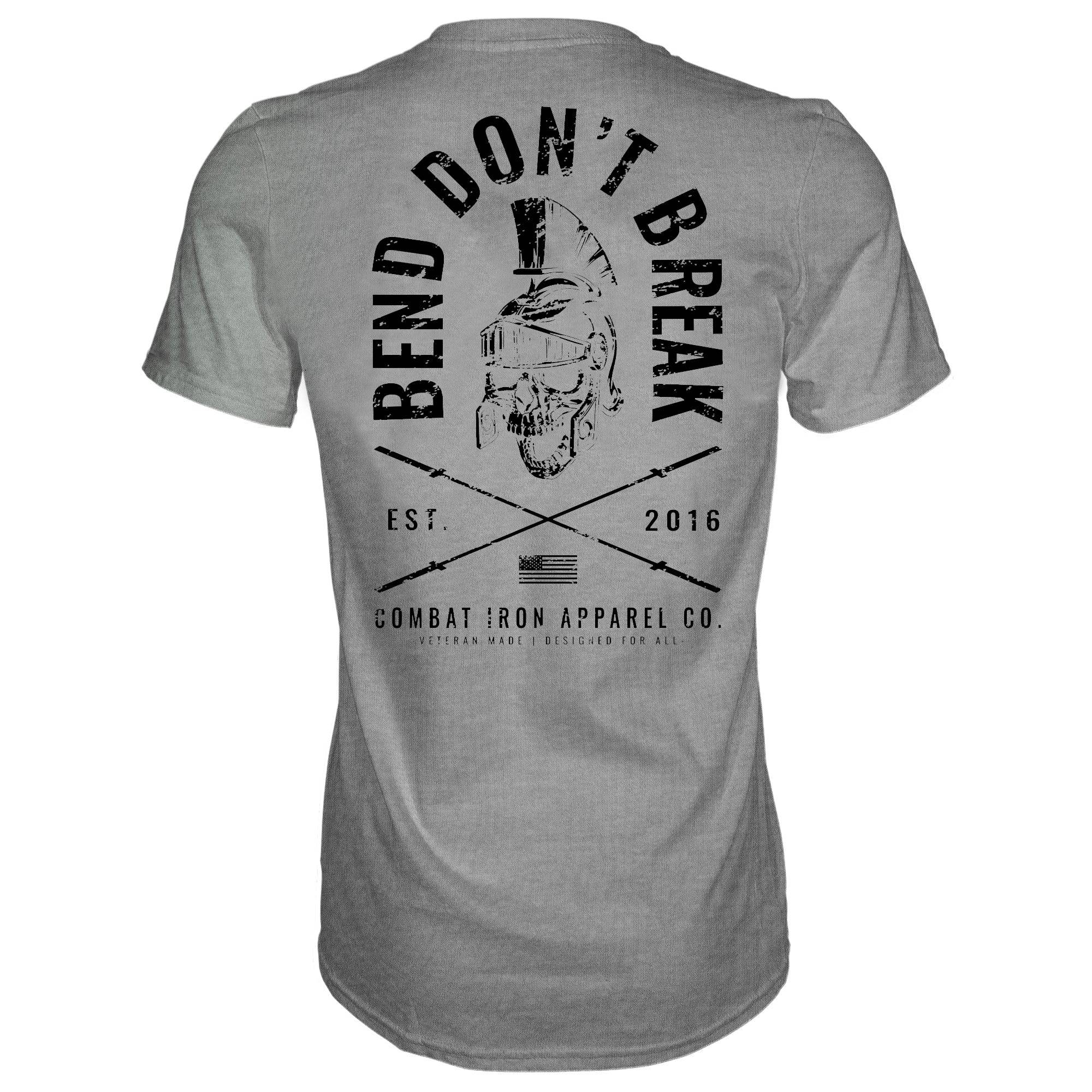Bend Don't Break Barbell Skull Men's T-Shirt - Combat Iron Apparel Co.