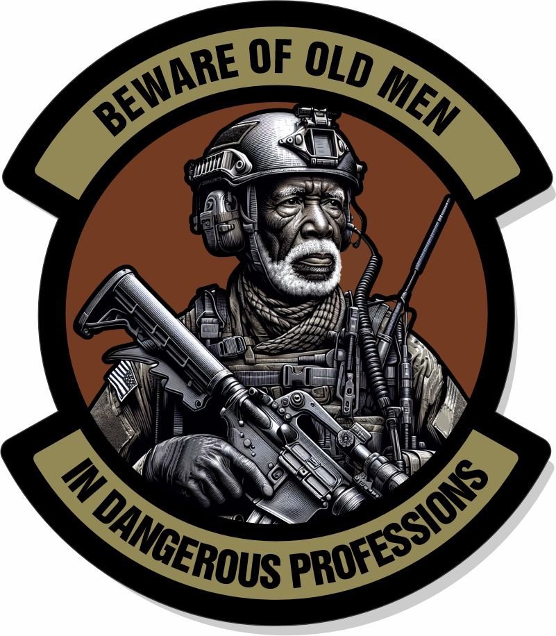 STICKER - African American version of Beware of Old Men - In Dangerous