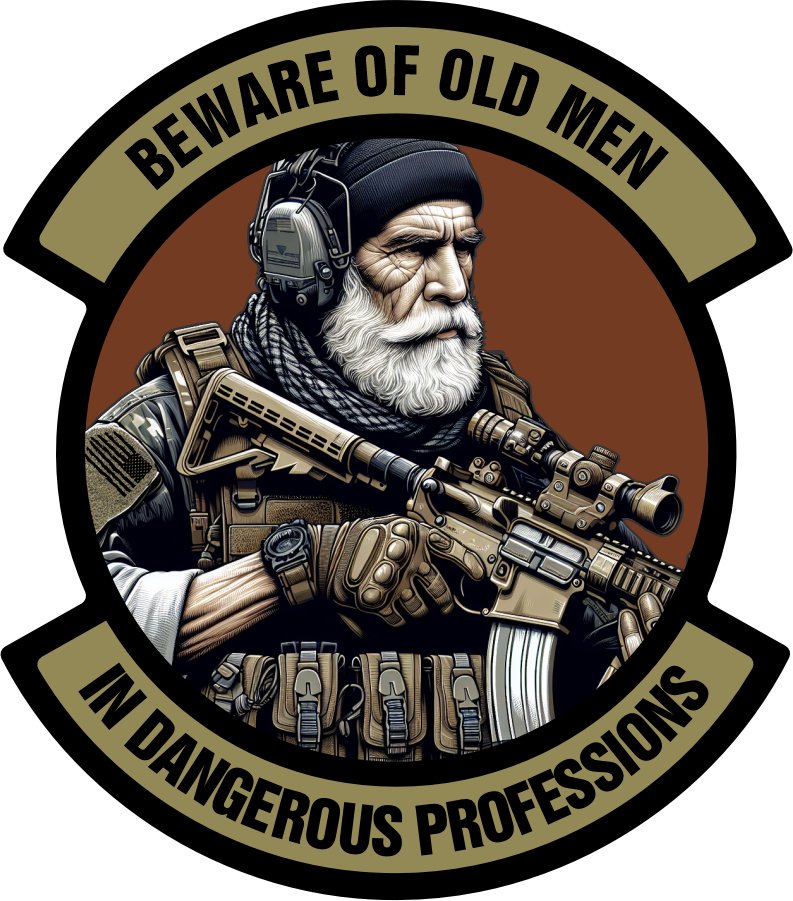 STICKER - Beware of Old Men - In Dangerous Profession - 4