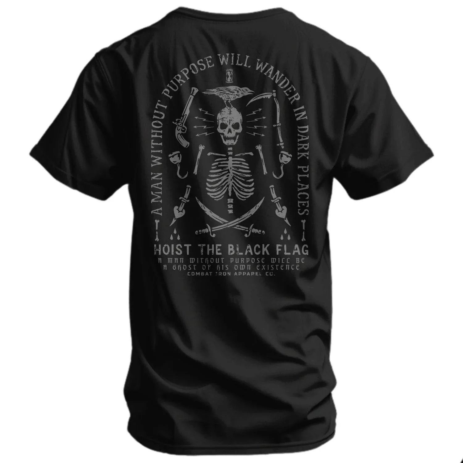 Hoist the Black Flag Skull & Bones Men's T-Shirt - Combat Iron Apparel Co.