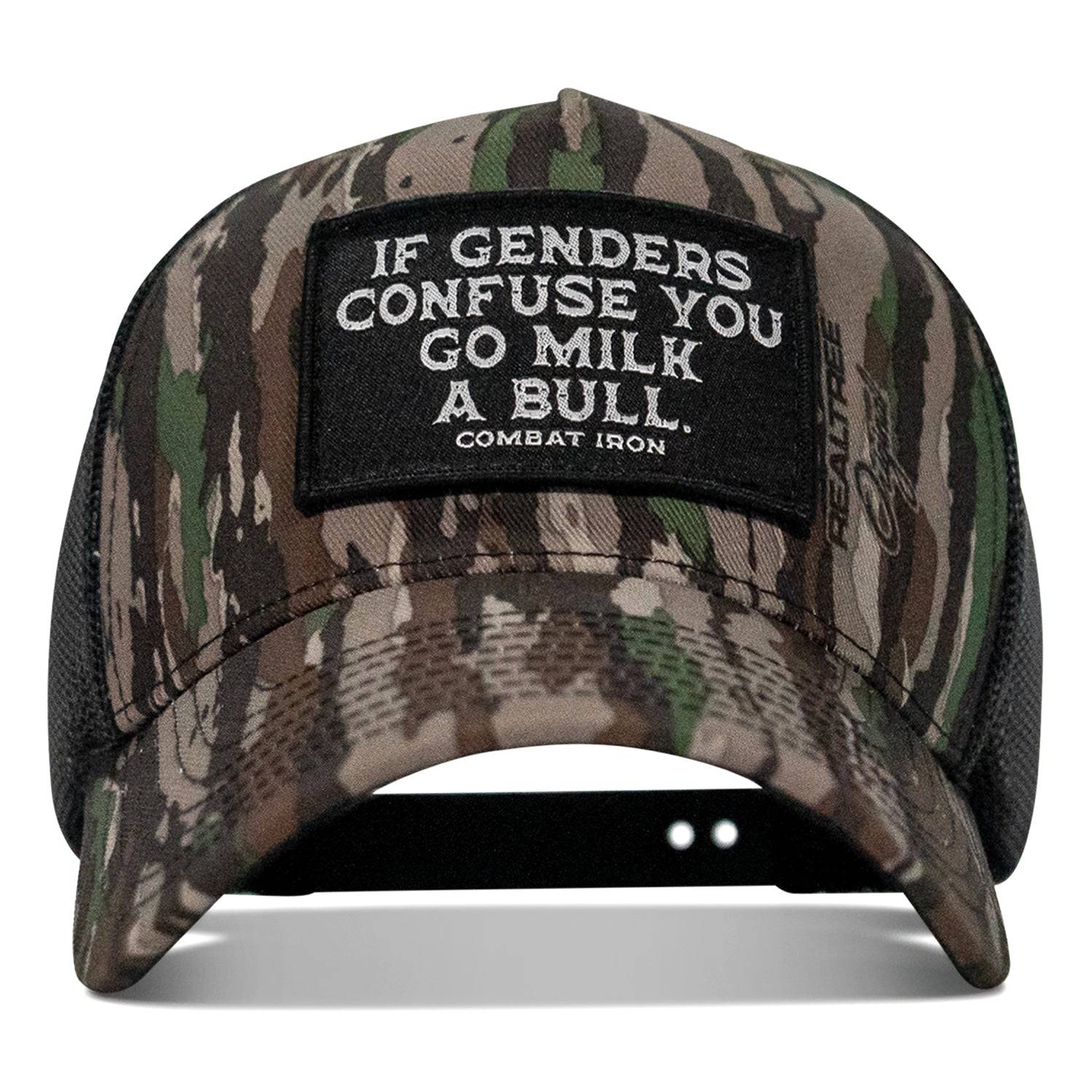 If Genders Confuse You, Go Milk A Bull Patch Snapback Hat - Combat Iron Apparel Co.
