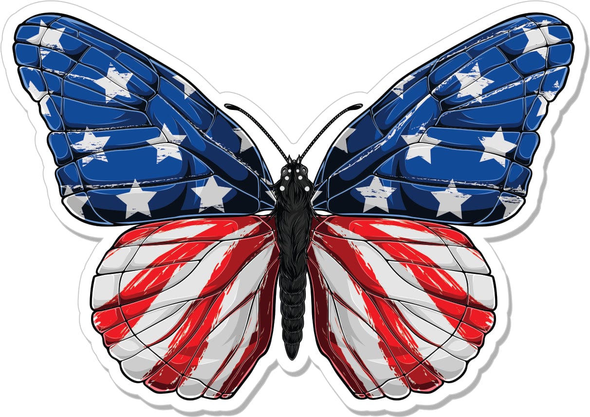 Tactical Gear Junkie Patches American Flag Butterfly - 4" Sticker