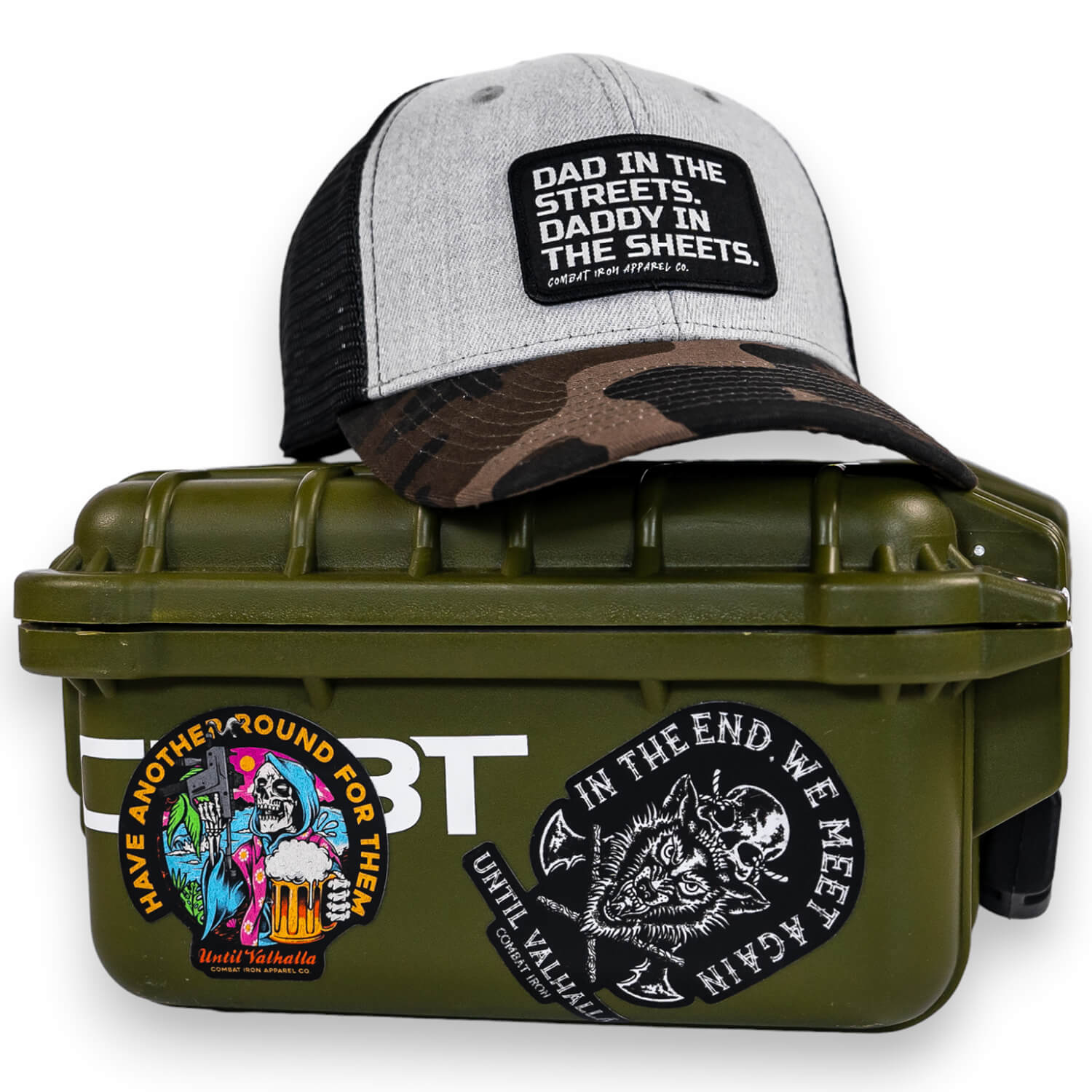 Dad In The Streets. Daddy In The Sheets. Black Patch Snapback Hat - Combat Iron Apparel Co.