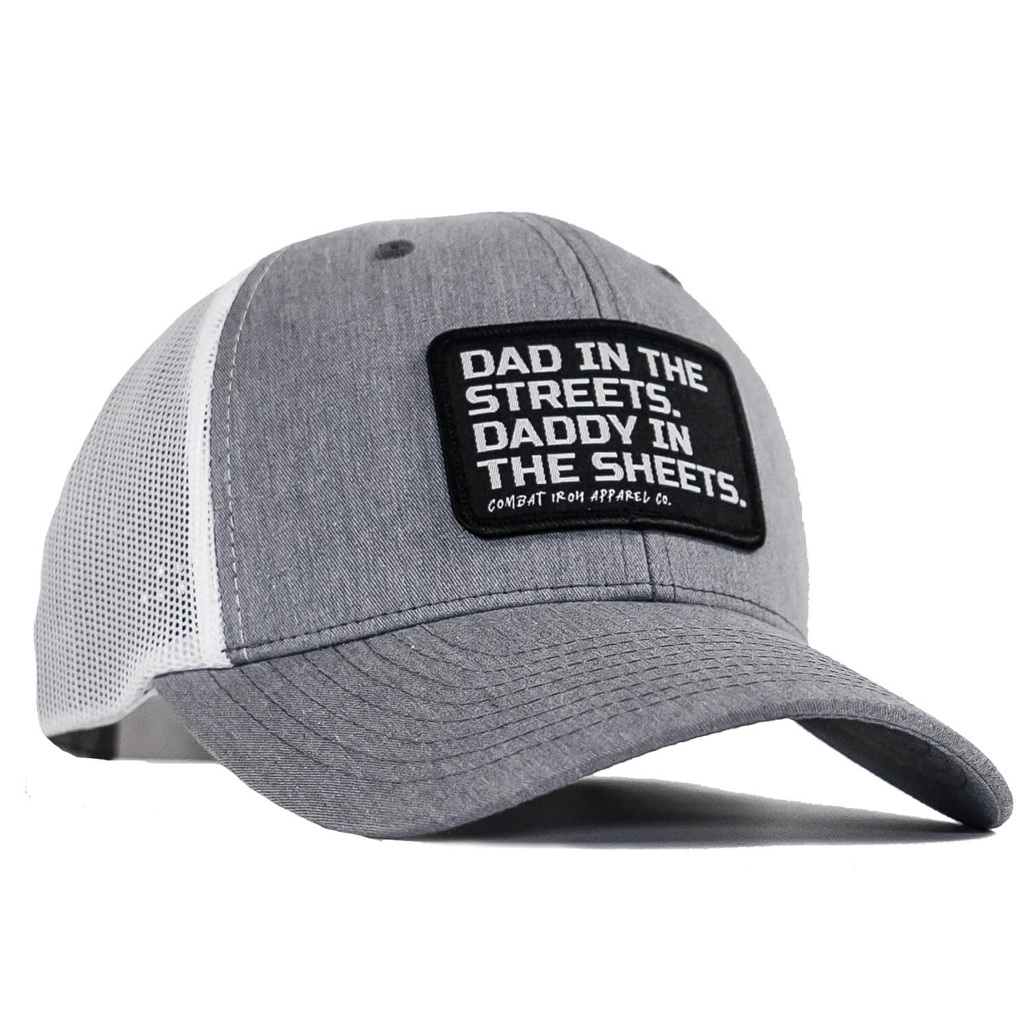 Dad In The Streets. Daddy In The Sheets. Black Patch Snapback Hat - Combat Iron Apparel Co.