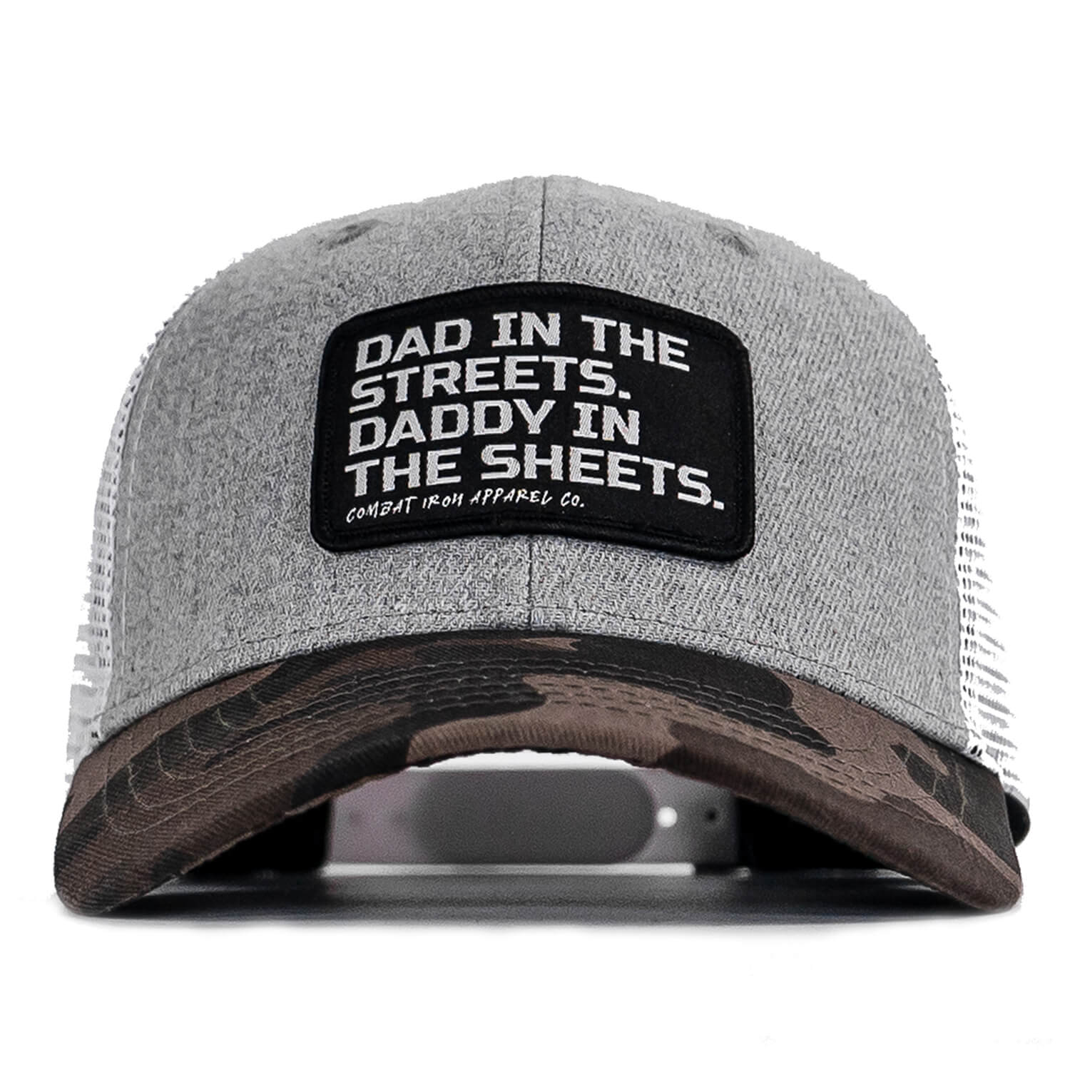 Dad In The Streets. Daddy In The Sheets. Black Patch Snapback Hat - Combat Iron Apparel Co.