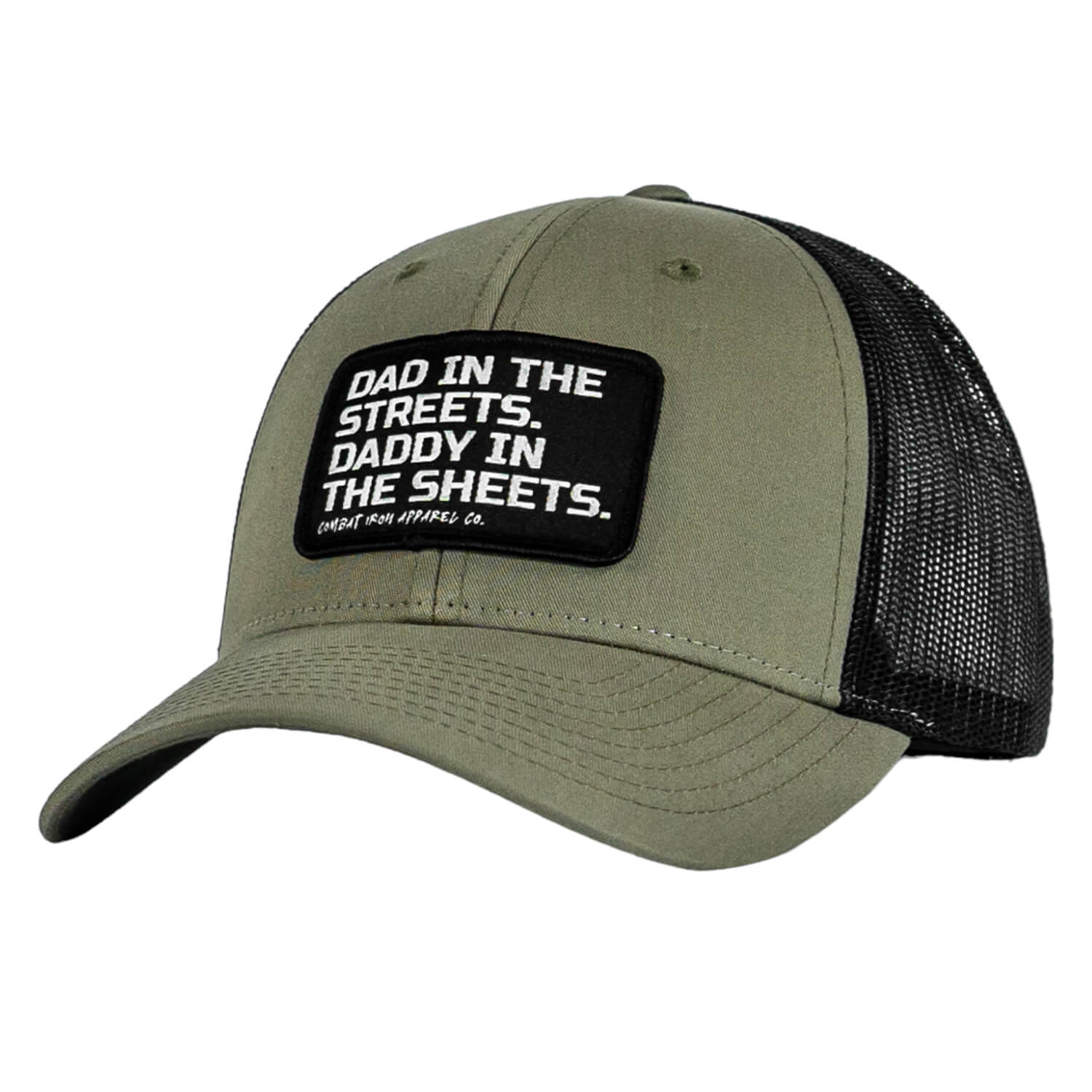 Dad In The Streets. Daddy In The Sheets. Black Patch Snapback Hat - Combat Iron Apparel Co.