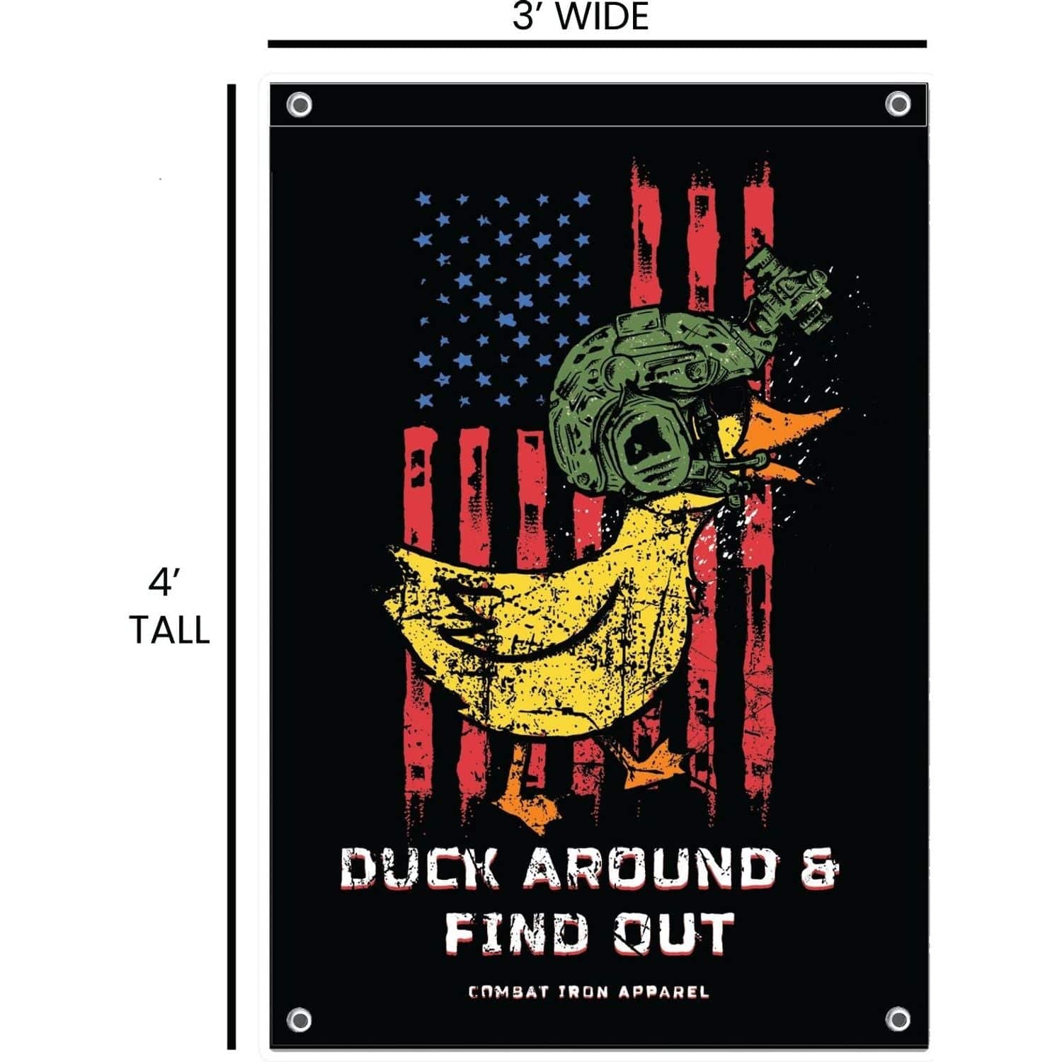 Duck Around & Find Out 3 X 4 Wall Flag  - Combat Iron Apparel Co.