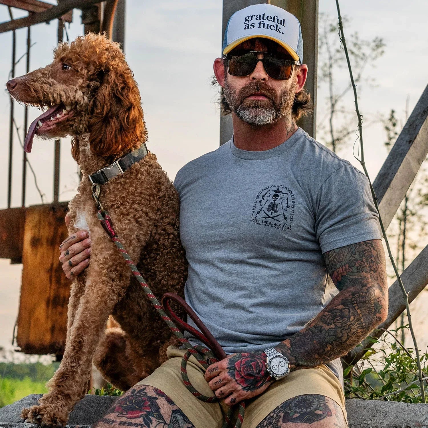 Hoist the Black Flag Skull & Bones Men's T-Shirt - Combat Iron Apparel Co.