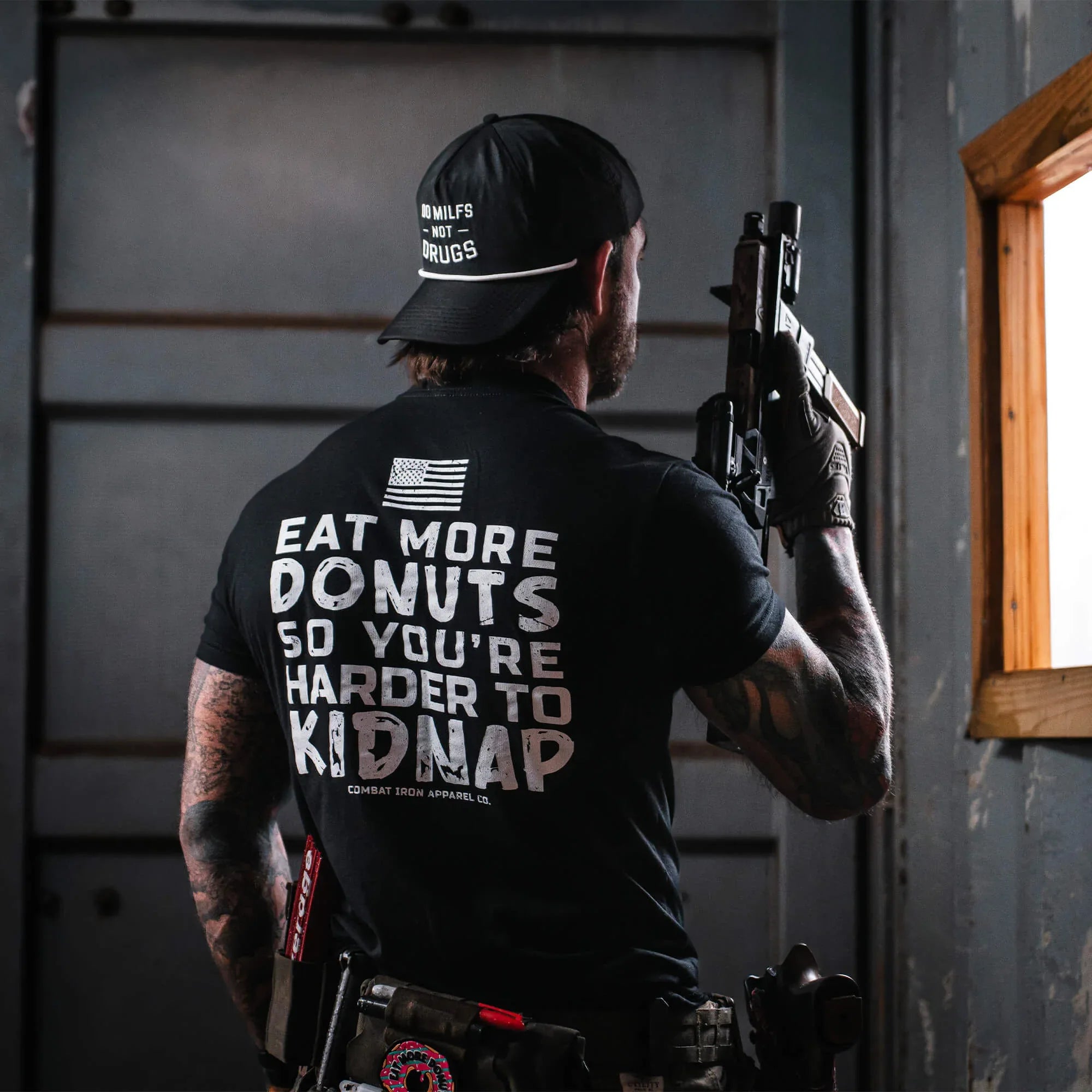 Eat More Donuts So You're Harder To Kidnap Men's T-Shirt - Combat Iron Apparel Co.