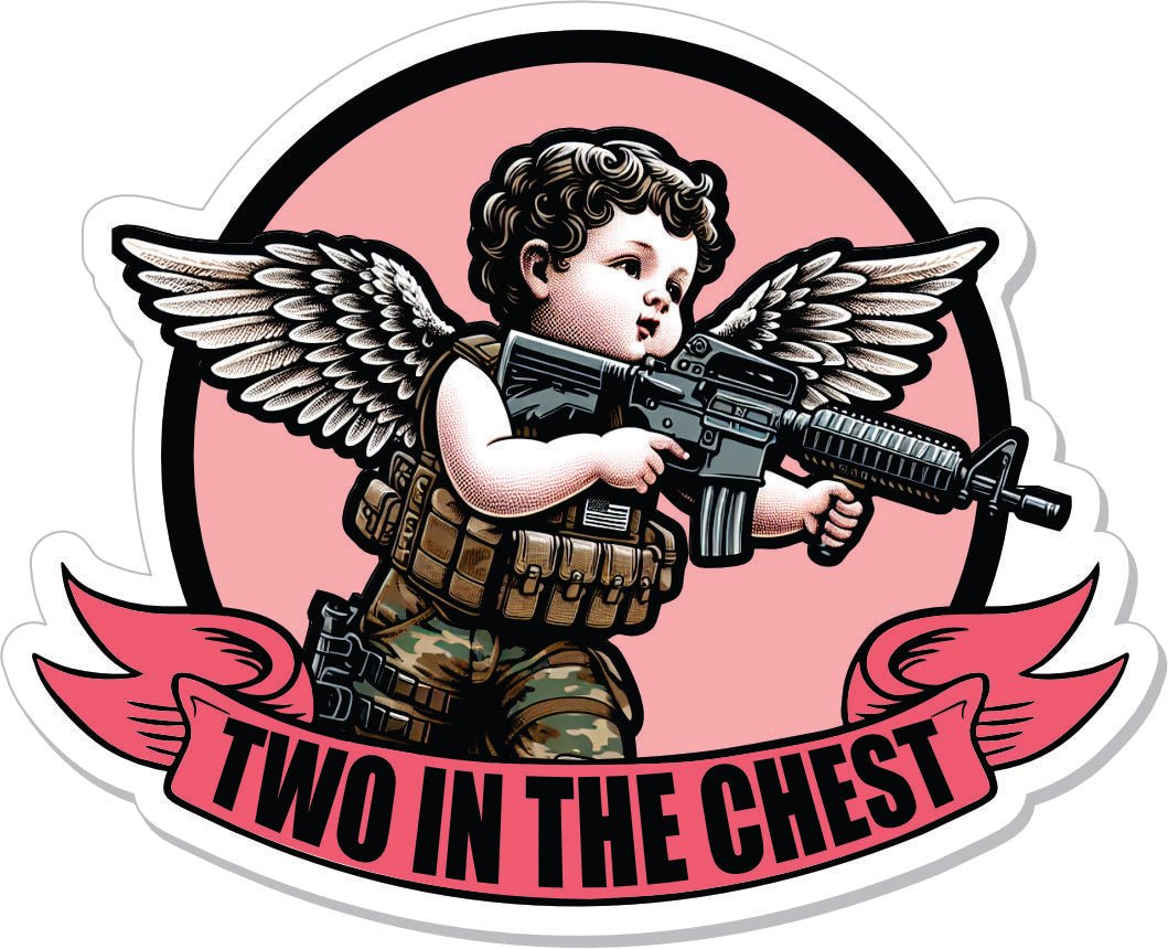 STICKER - February 2025 POTM - 'Cherub of Carnage' - Two In The Chest - 4" Sticker