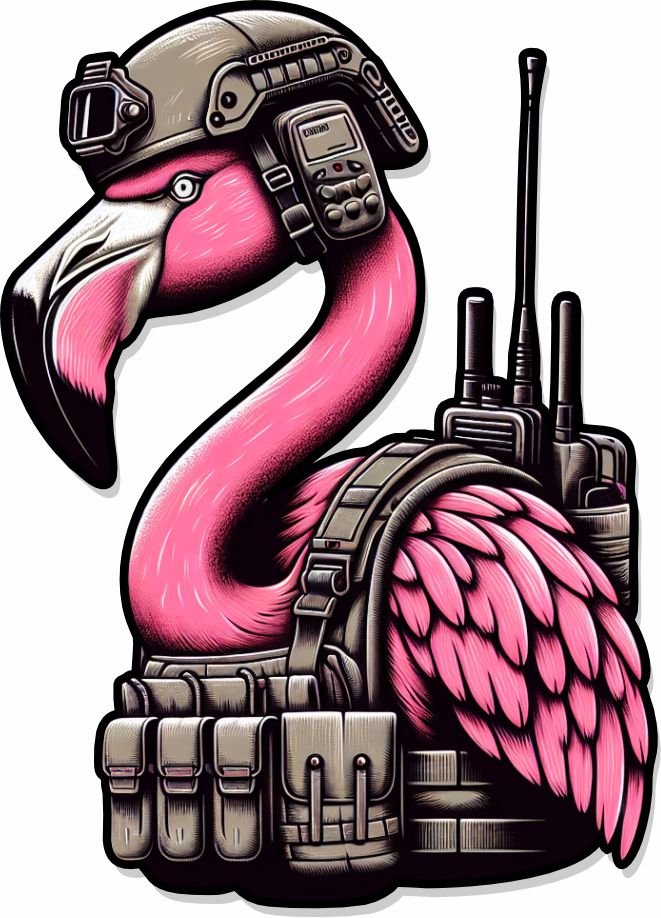 STICKER - Tactical Flamingo  3.5"