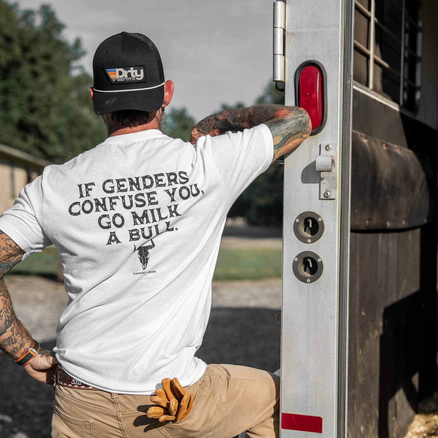 If Genders Confuse You, Go Milk a Bull Men's T-Shirt - Combat Iron Apparel Co.