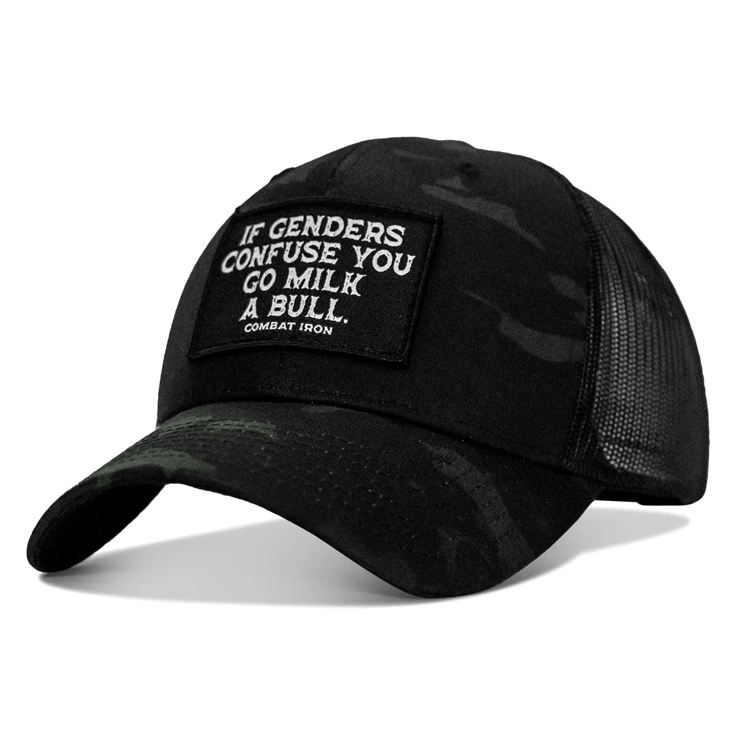 If Genders Confuse You, Go Milk A Bull Patch Snapback Hat - Combat Iron Apparel Co.