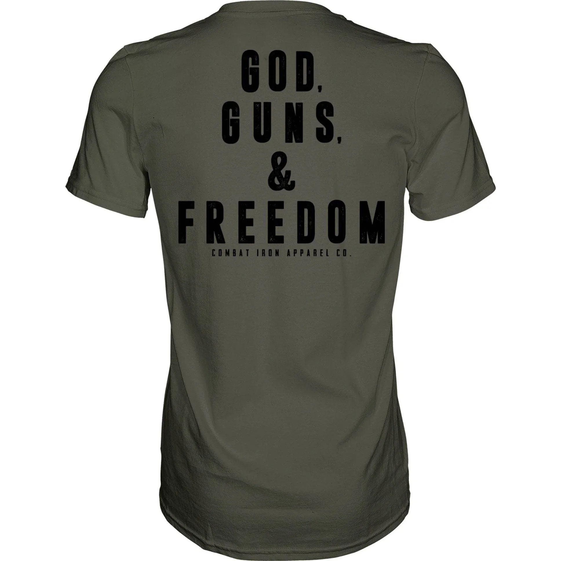 GOD, GUNS, & FREEDOM Men's T-Shirt - Combat Iron Apparel Co.