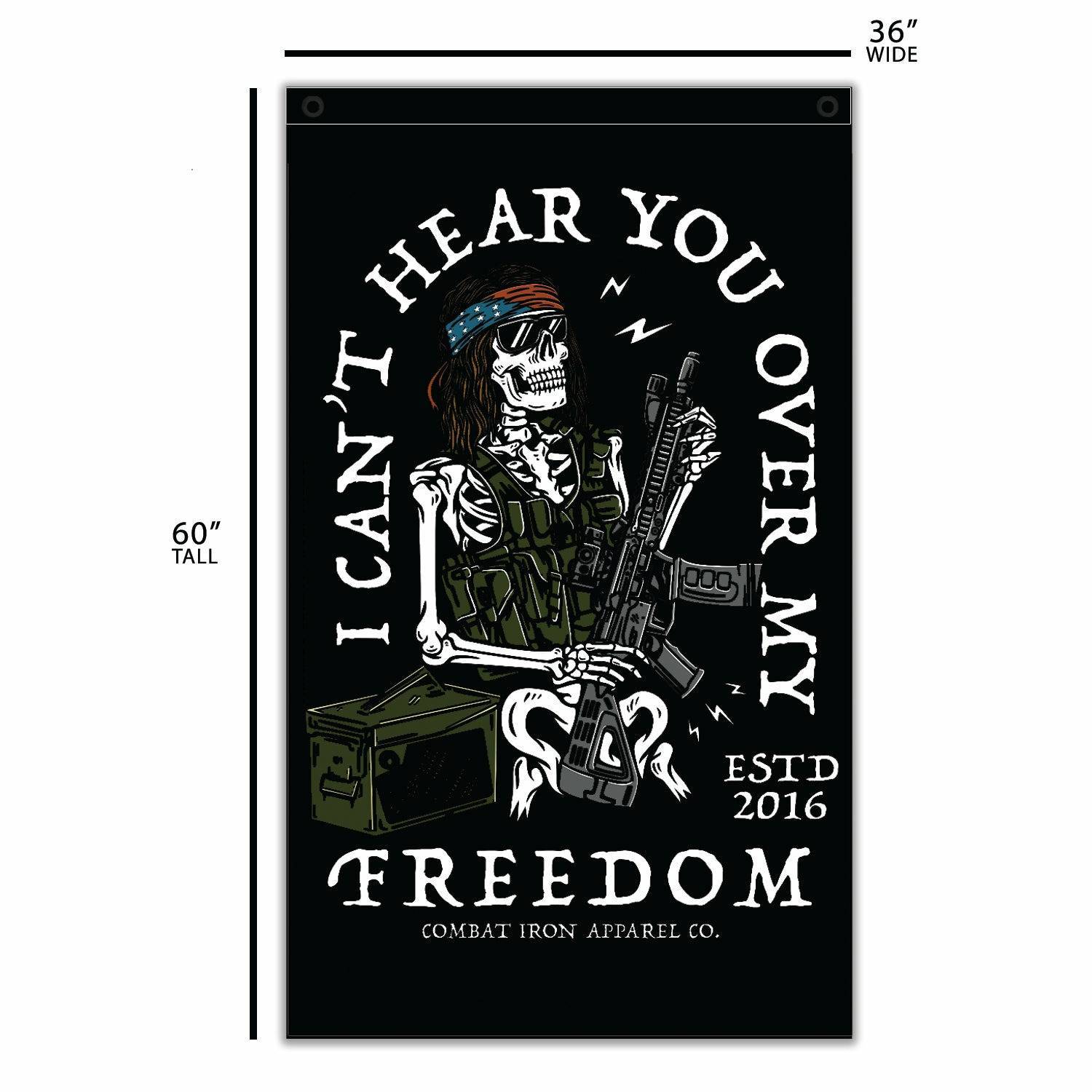 I Can't Hear You Over All My Freedom AR Guitar Rocker 3' X 5' Wall Flag  - Combat Iron Apparel Co.