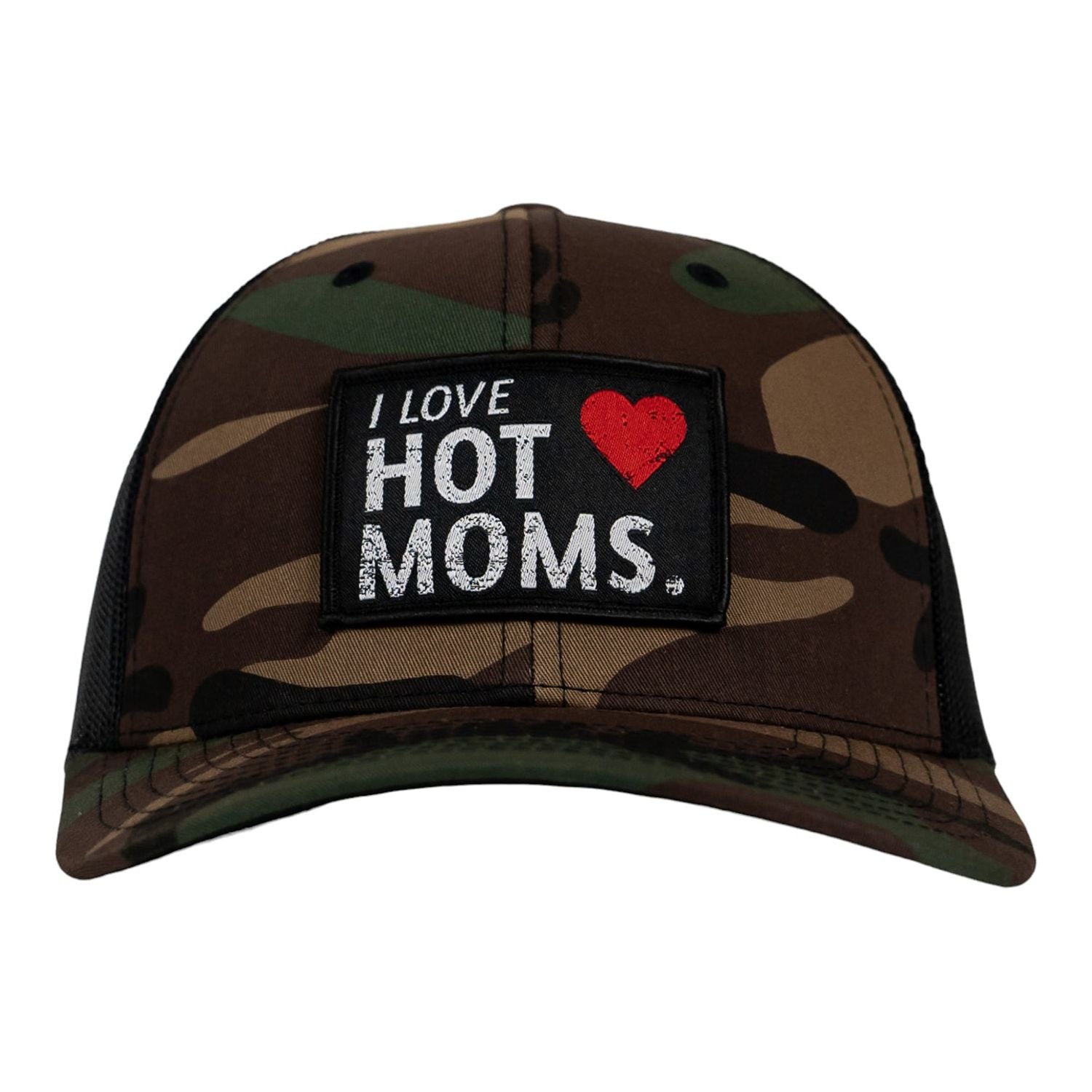 I Love Hot Mom's Patch Snapback Hat - Combat Iron Apparel Co.