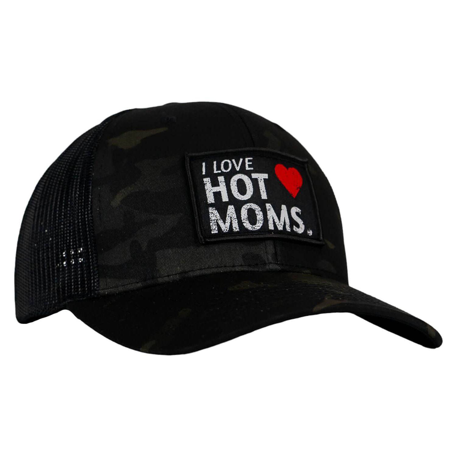 I Love Hot Mom's Patch Snapback Hat - Combat Iron Apparel Co.