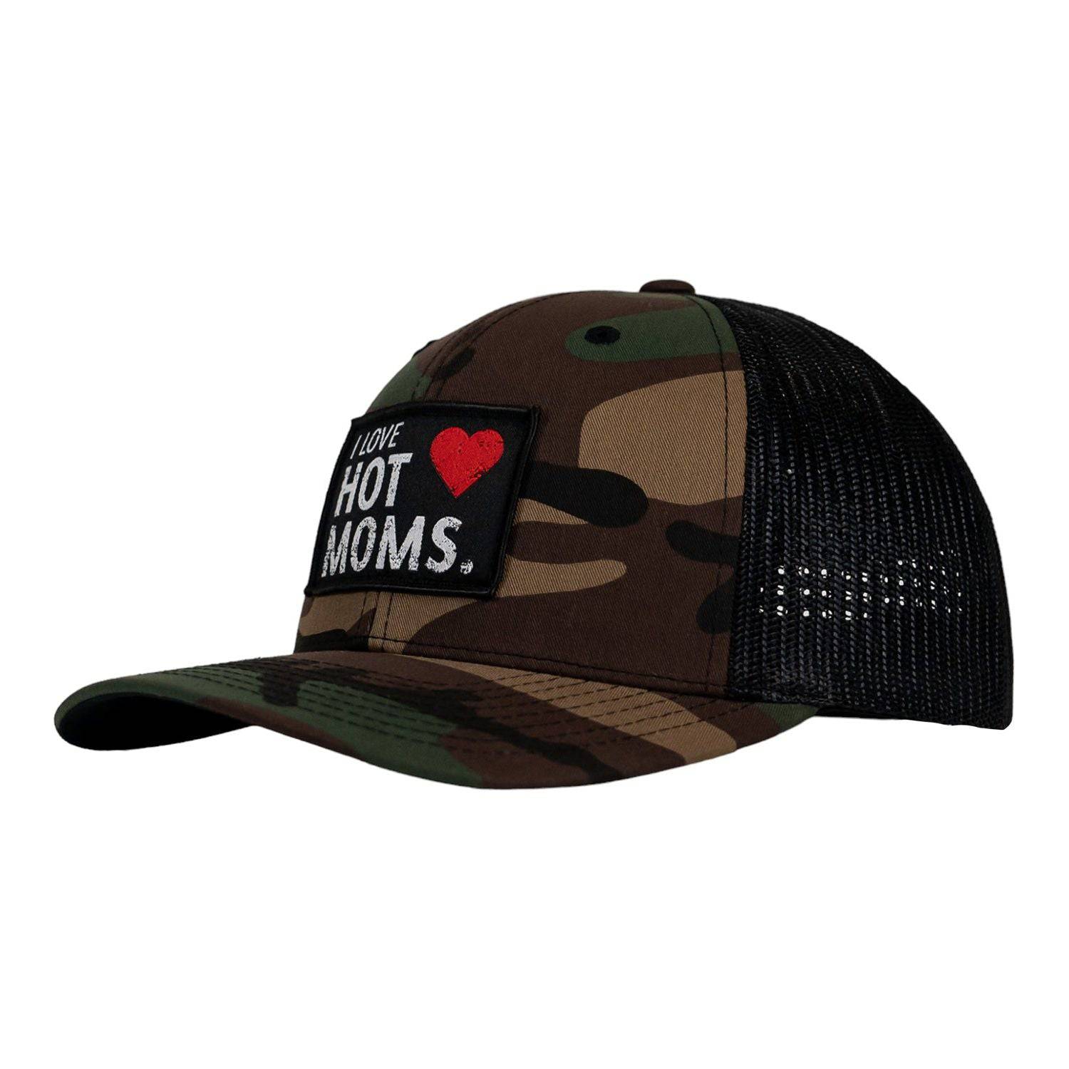 I Love Hot Mom's Patch Snapback Hat - Combat Iron Apparel Co.