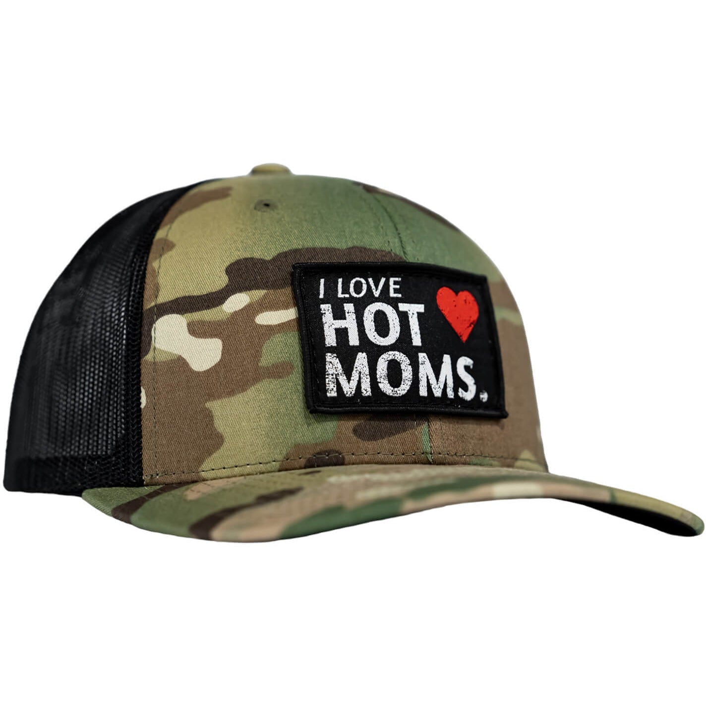 I Love Hot Mom's Patch Snapback Hat - Combat Iron Apparel Co.