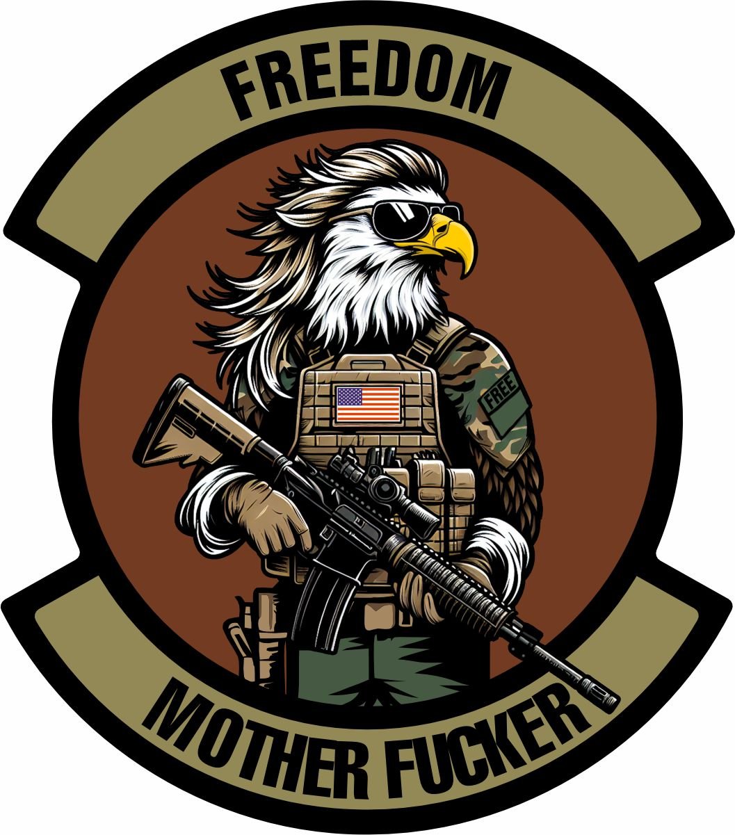 STICKER - July 2024 POTM - 'Freedom Eagle' - OCP "Freedom Mother Fucker" 4" Sticker