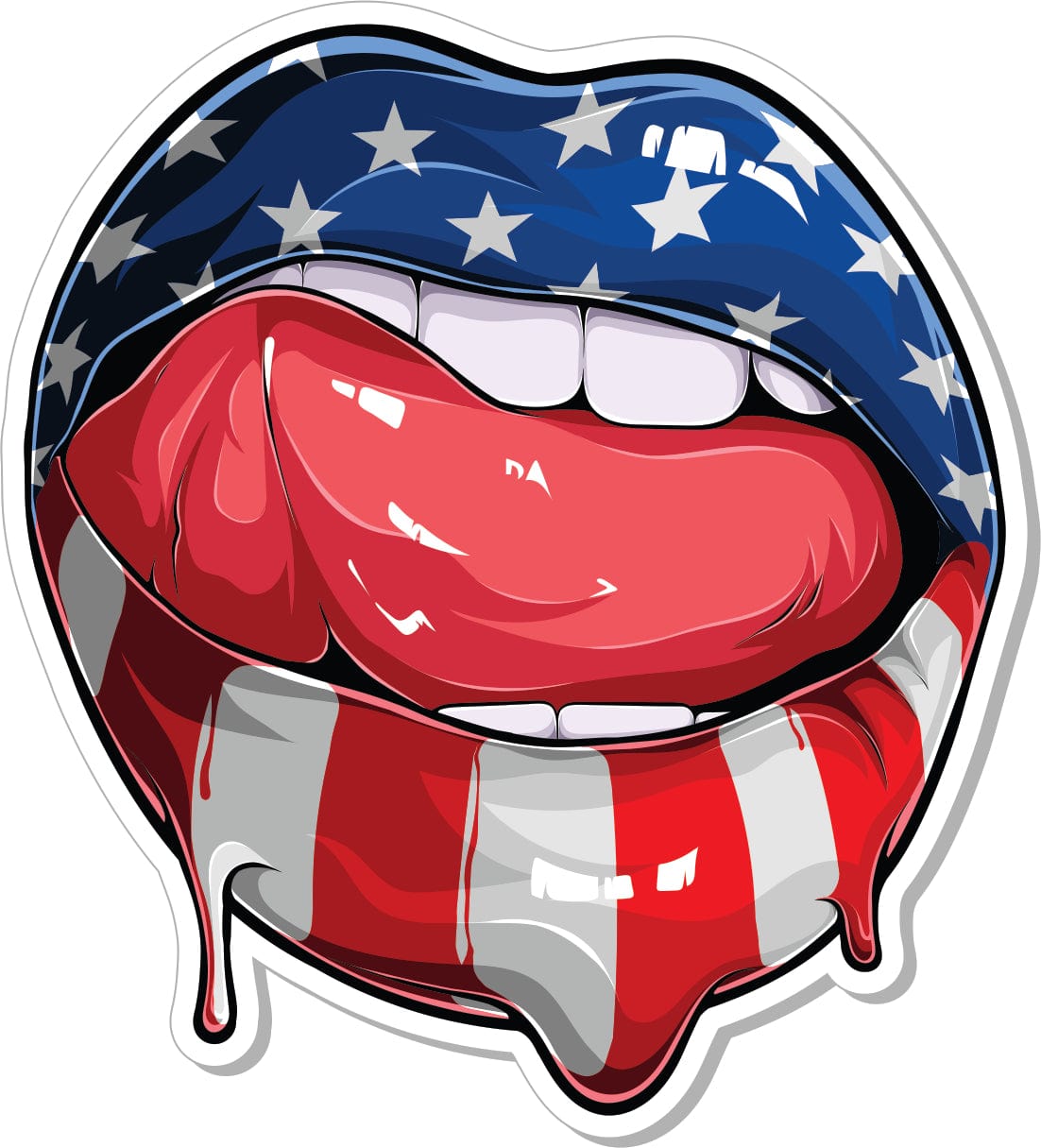 Tactical Gear Junkie Patches American Flag Lips - 3" Sticker