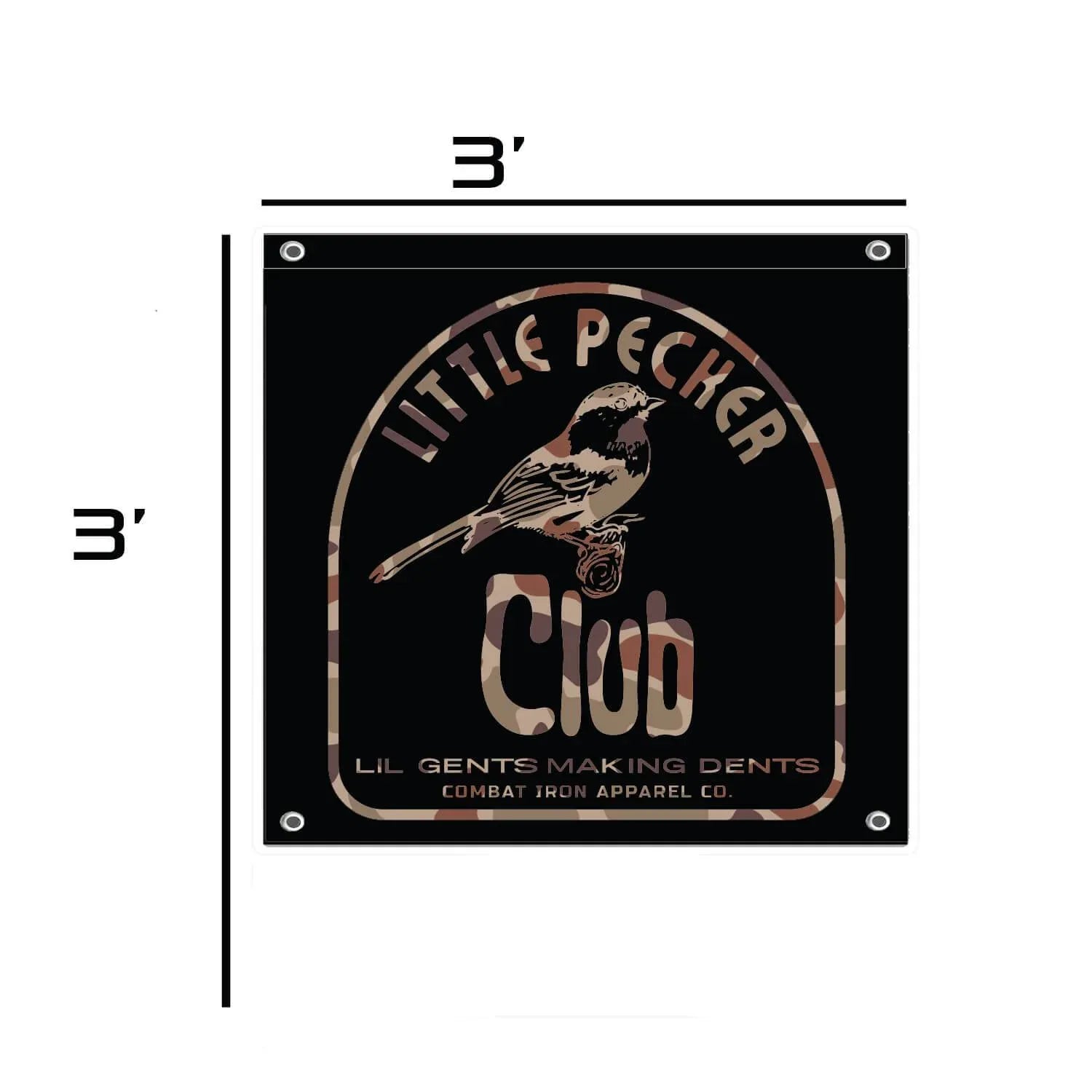 Little Pecker Club 3' X 3' Wall Flag - Combat Iron Apparel Co.