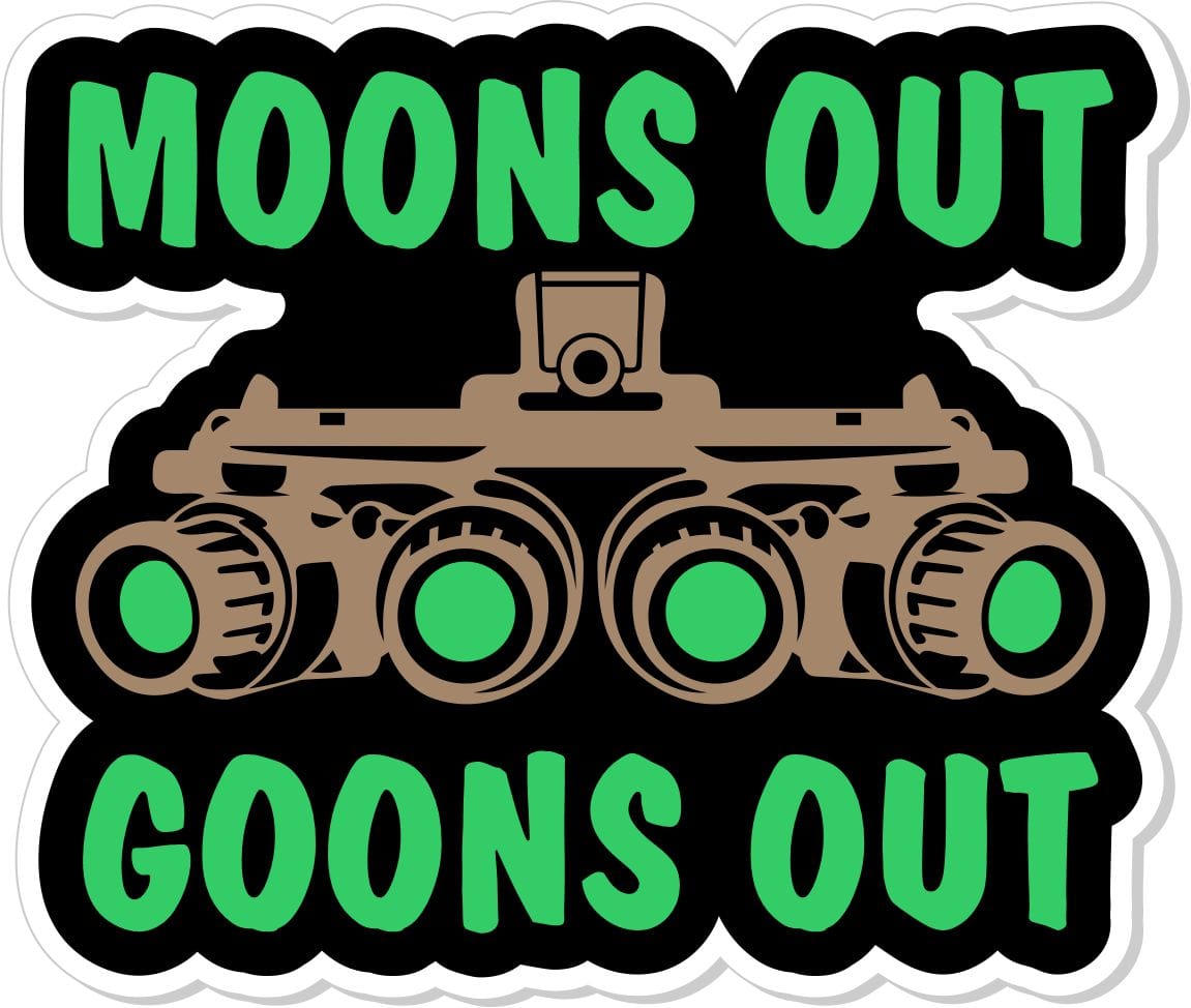 Tactical Gear Junkie Stickers Moons Out Goons Out - 4" Sticker