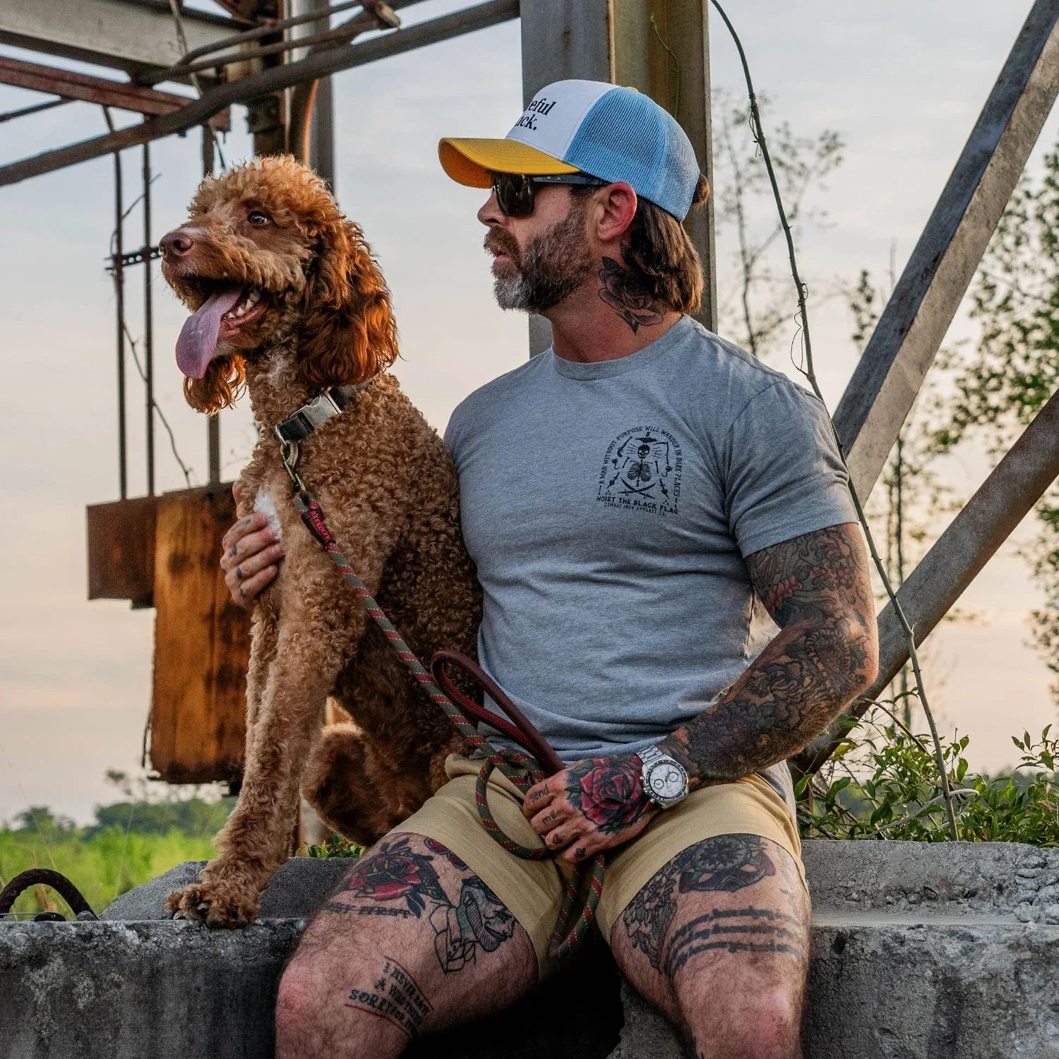 Hoist the Black Flag Skull & Bones Men's T-Shirt - Combat Iron Apparel Co.