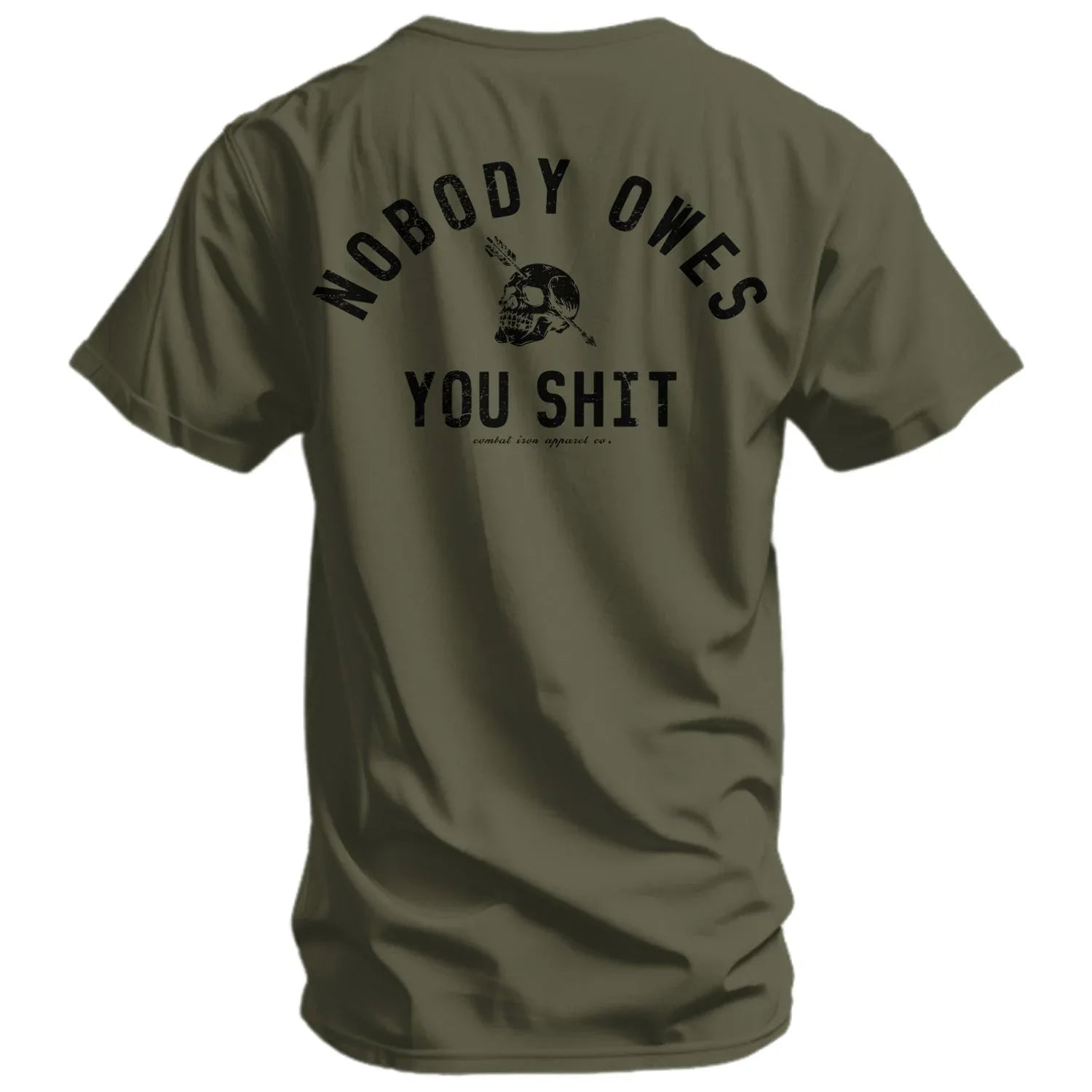 Nobody Owes You Shit Skull Men's T-Shirt - Combat Iron Apparel Co.