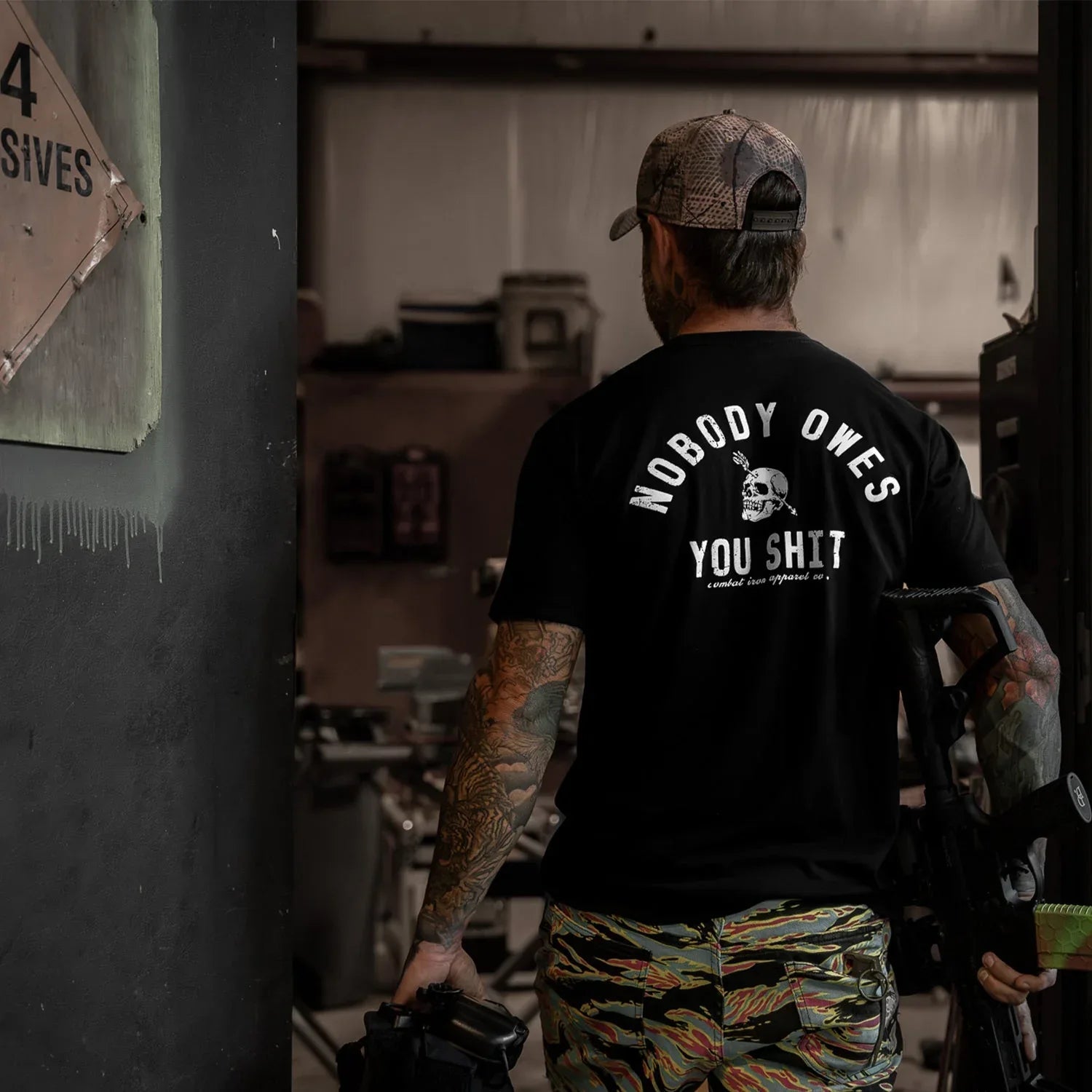 Nobody Owes You Shit Skull Men's T-Shirt - Combat Iron Apparel Co.