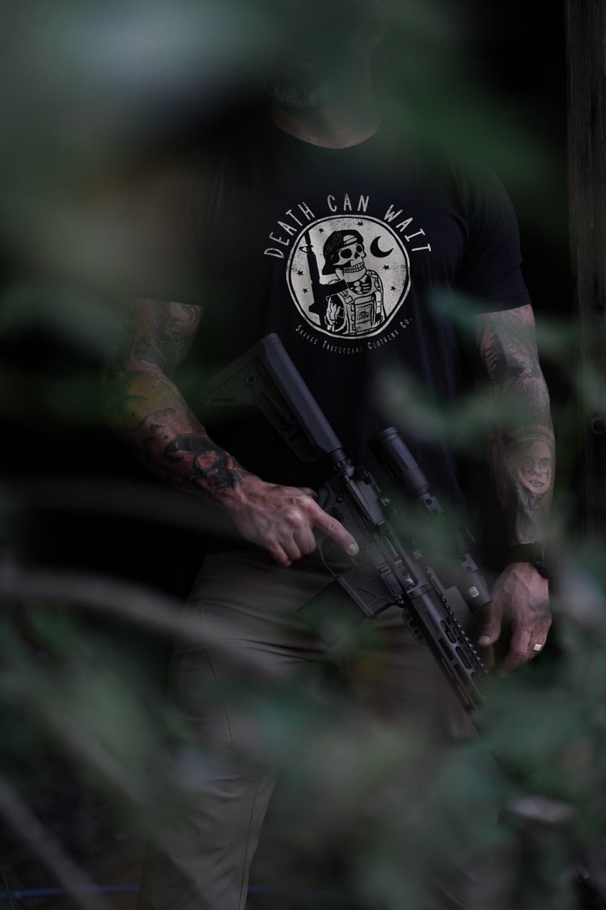 Death Can Wait - T-Shirt - Savage Tacticians