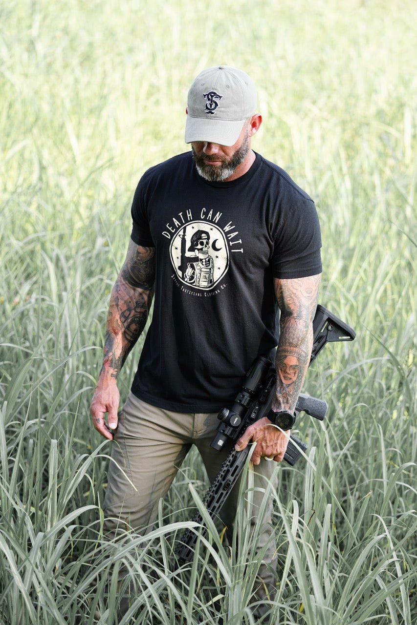 Death Can Wait - T-Shirt - Savage Tacticians