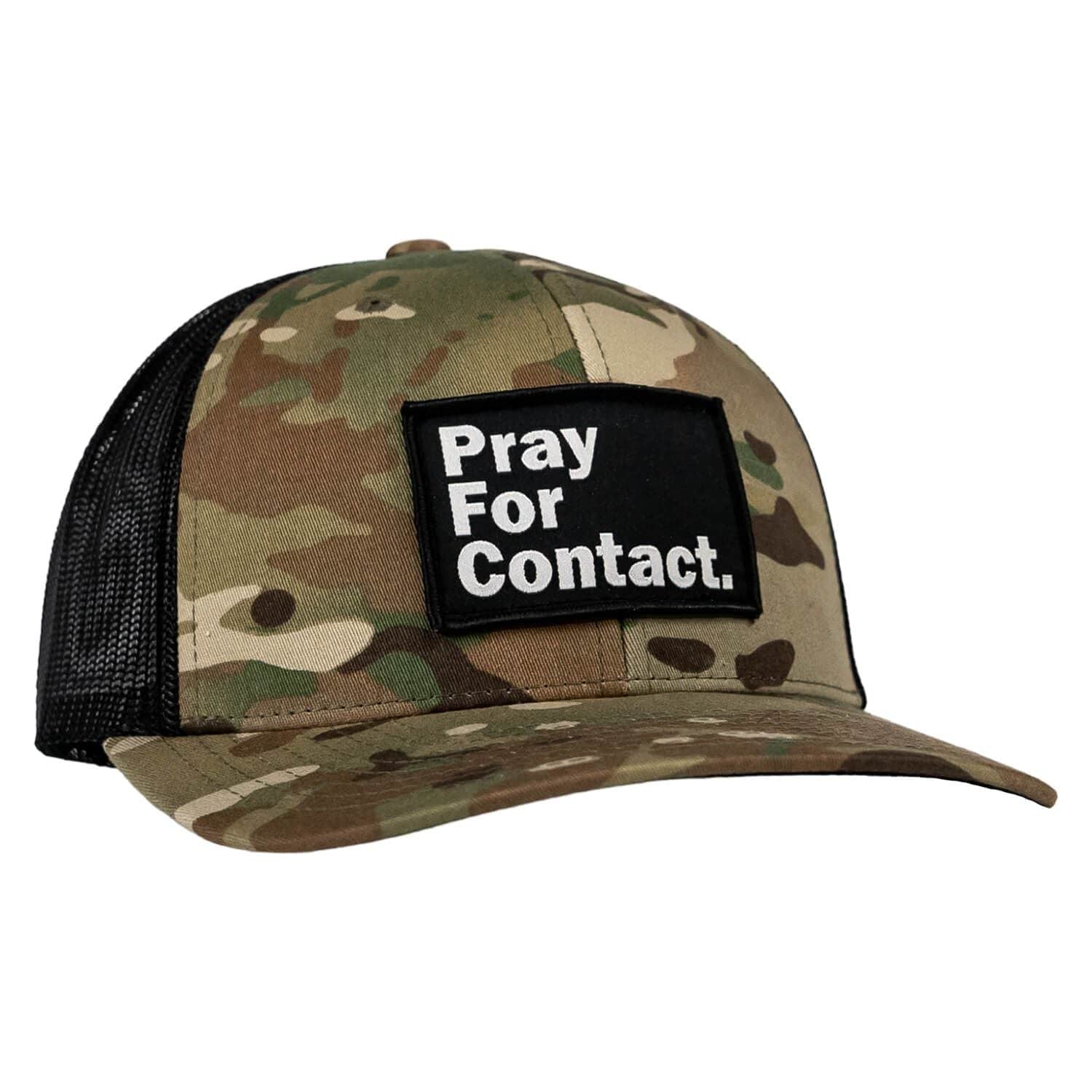 PRAY FOR CONTACT Patch Snapback HAT - Combat Iron Apparel Co.