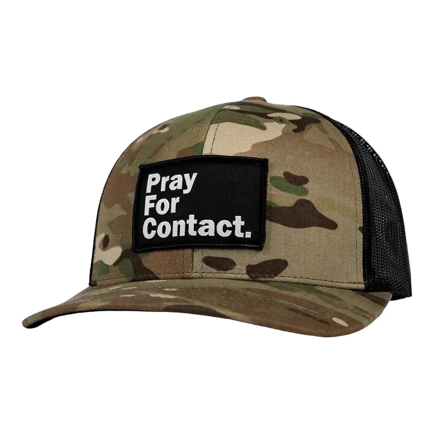 PRAY FOR CONTACT Patch Snapback HAT - Combat Iron Apparel Co.