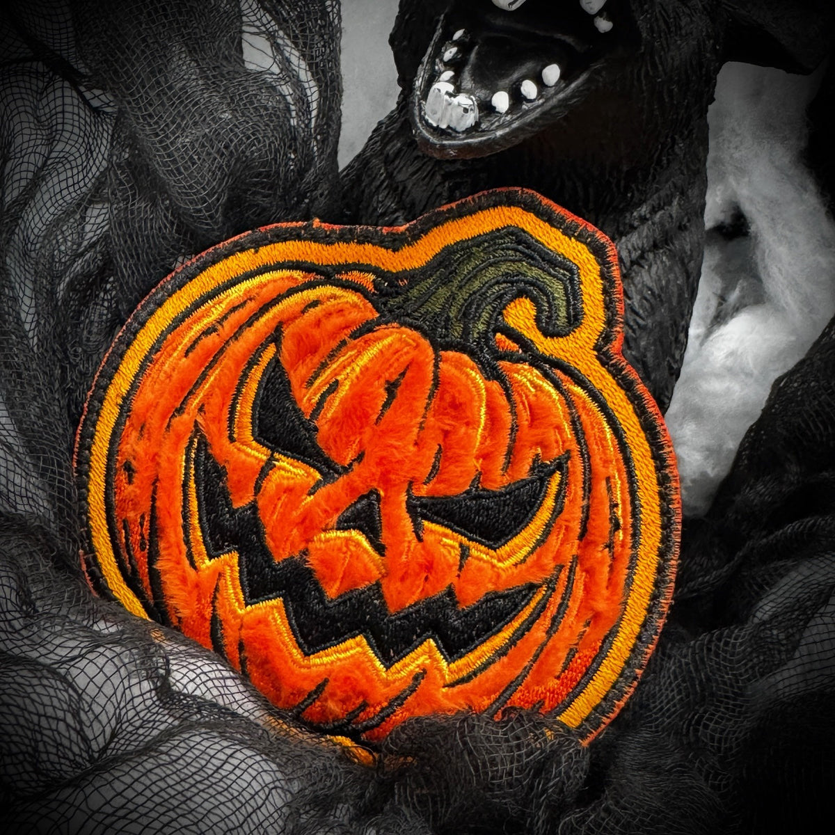 The Gourdfather - Fuzzy Pumpkin - 4" Embroidered Patch