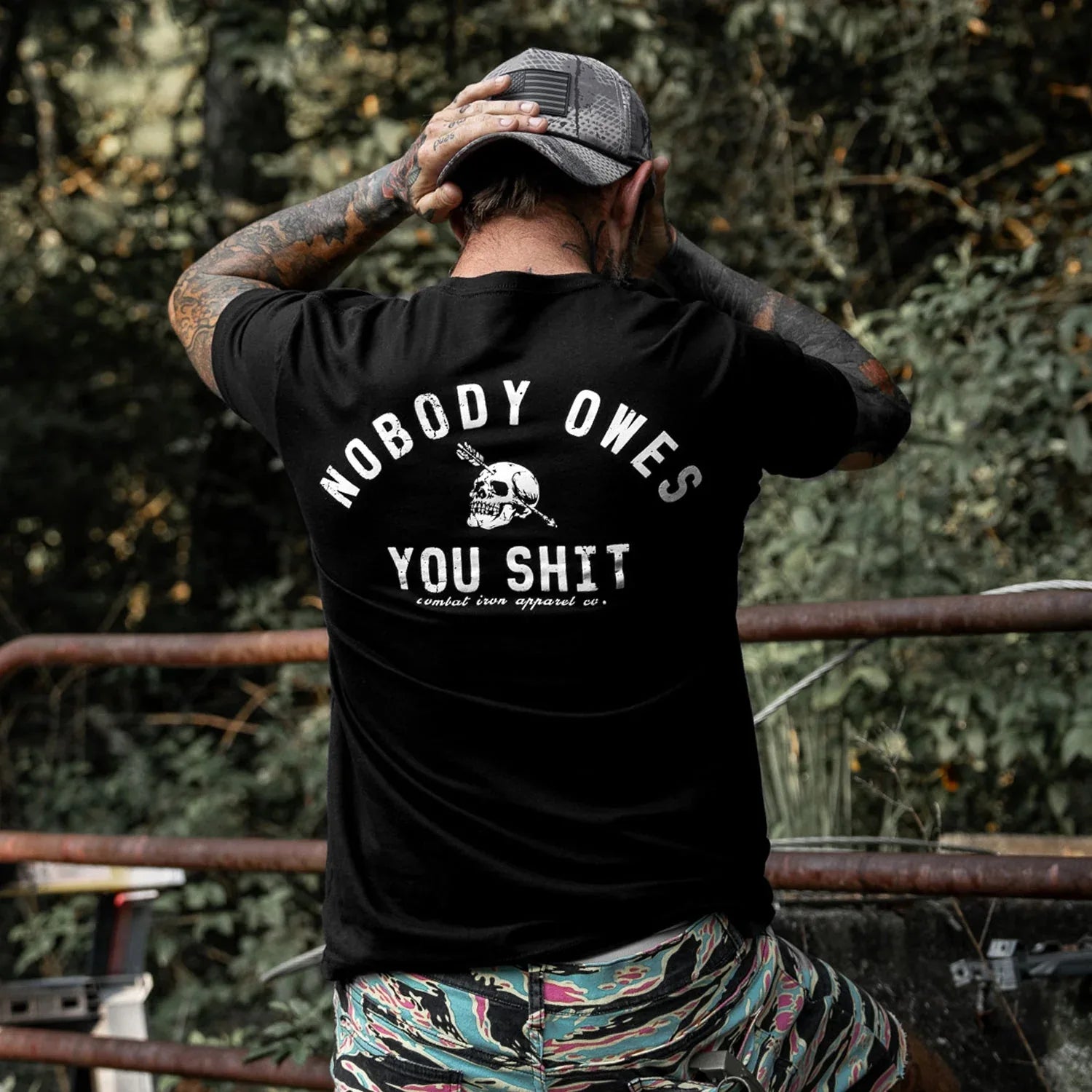 Nobody Owes You Shit Skull Men's T-Shirt - Combat Iron Apparel Co.