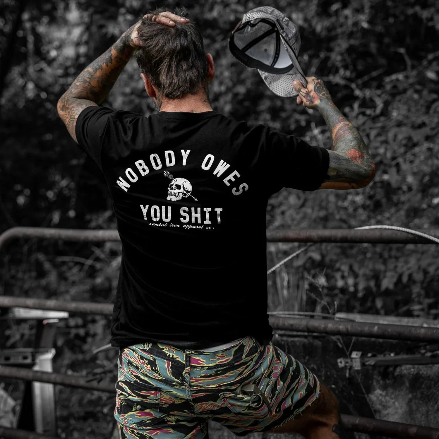 Nobody Owes You Shit Skull Men's T-Shirt - Combat Iron Apparel Co.