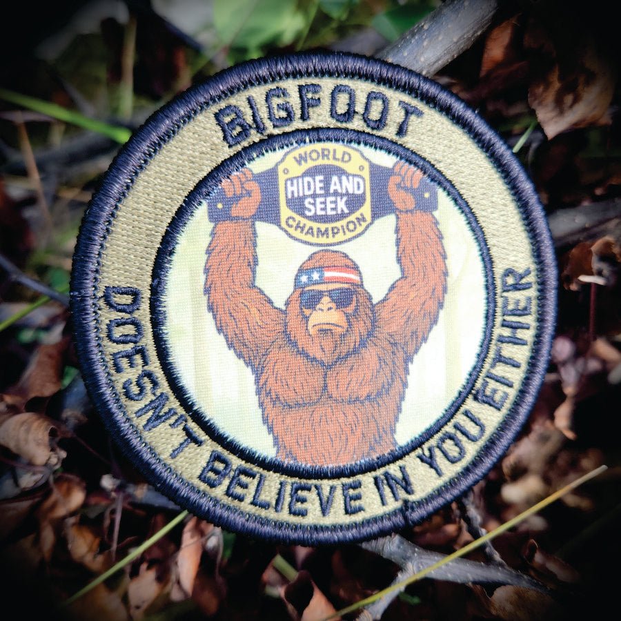 September 2025 POTM - Bigfoot - Doesn't Believe In You Either  - 3.5" Subroidery Patch