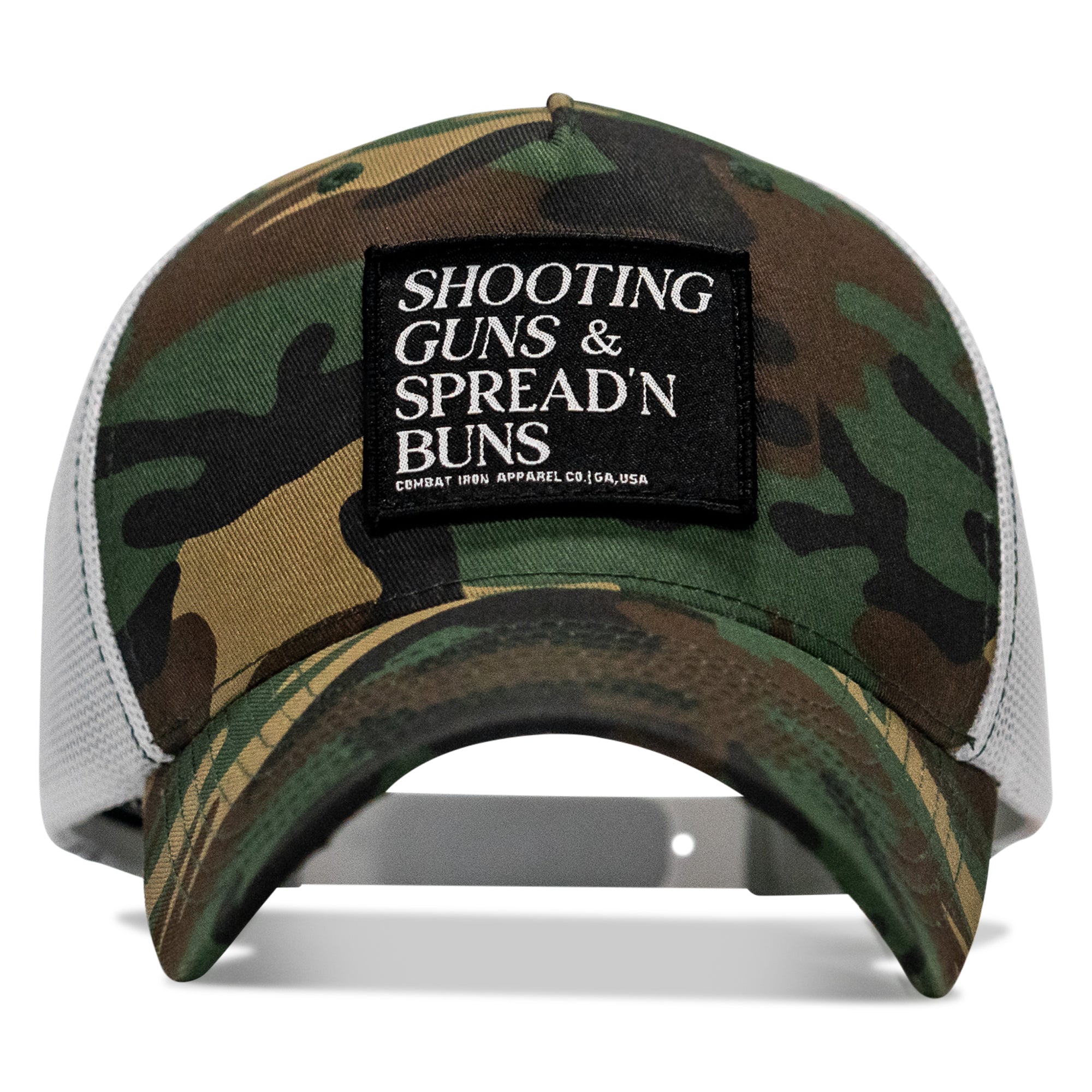 Shooting Guns & Spread'n Buns Patch Snapback Hat - Combat Iron Apparel Co.