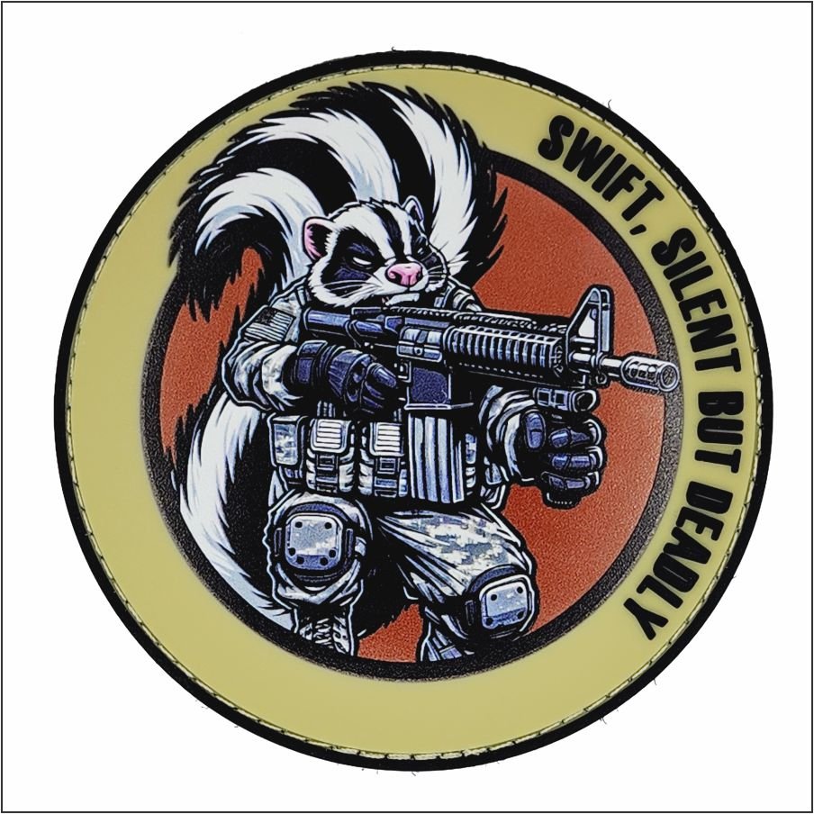 "Street Cat Collection" Patch 4 - "Swift, Silent But Deadly" - Tactical Skunk - 4" PVC/Sublimated Patch