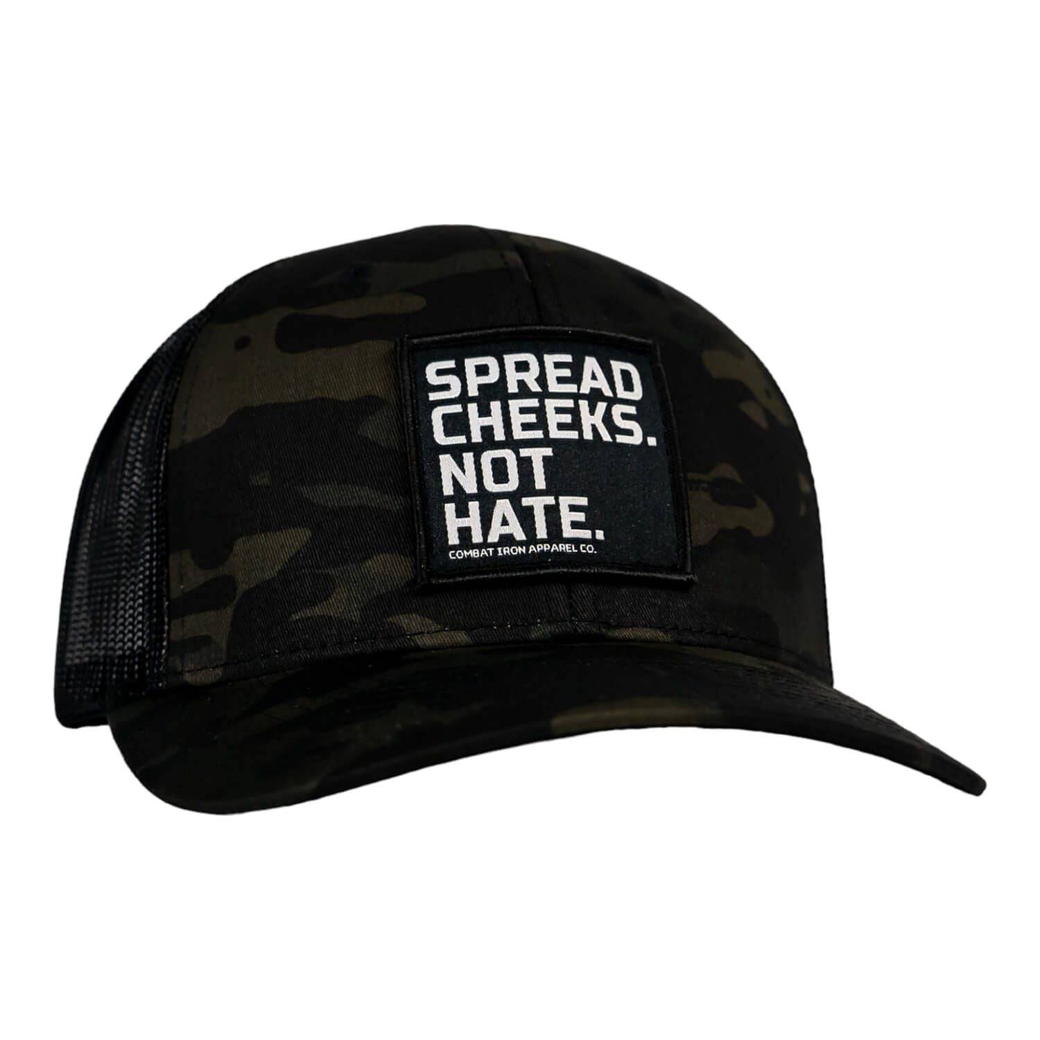 SPREAD CHEEKS. NOT HATE. Patch Snapback HAT - Combat Iron Apparel Co.