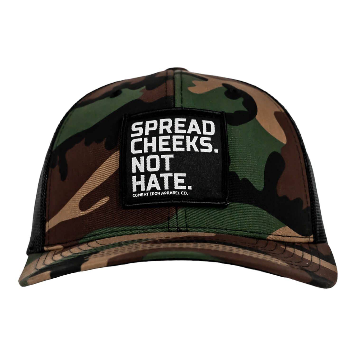 SPREAD CHEEKS. NOT HATE. Patch Snapback HAT - Combat Iron Apparel Co.