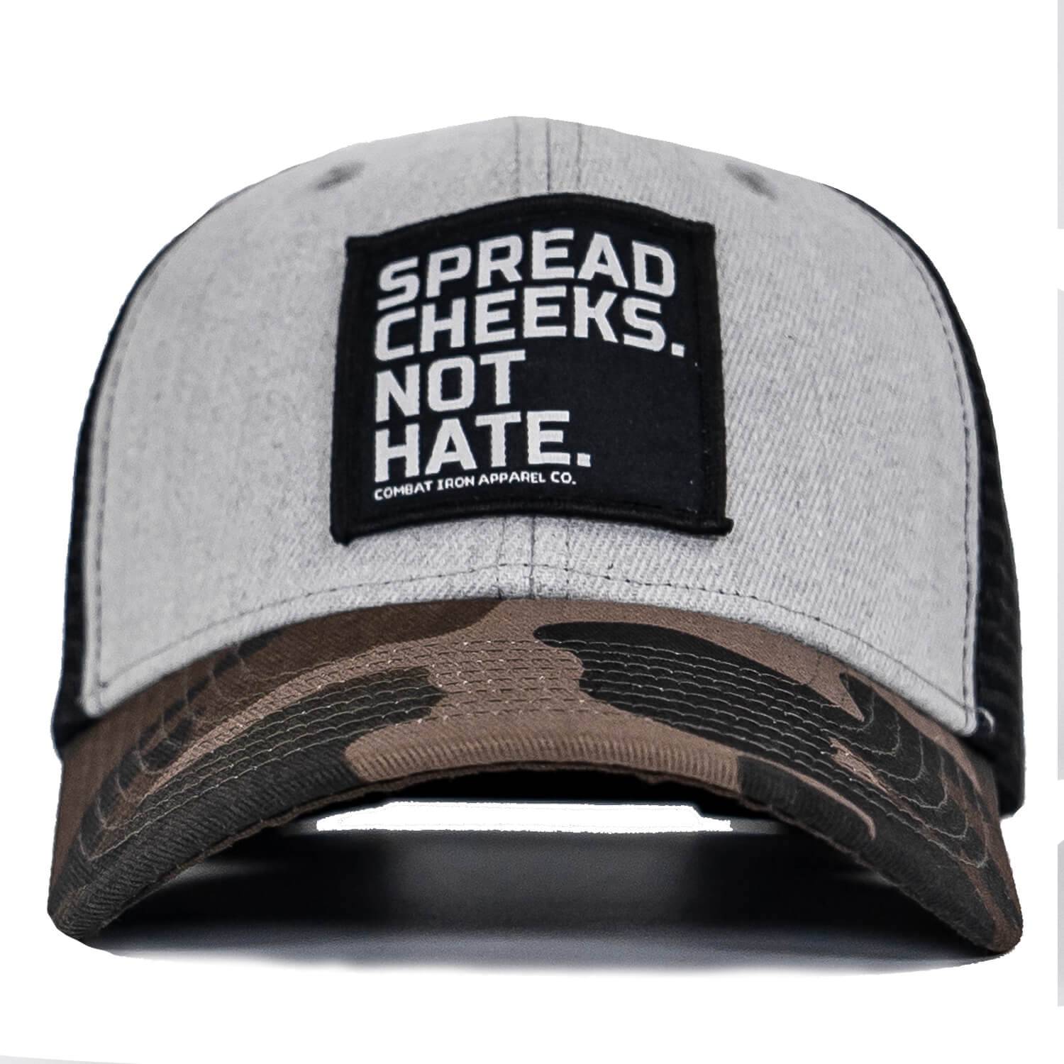 SPREAD CHEEKS. NOT HATE. Patch Snapback HAT - Combat Iron Apparel Co.